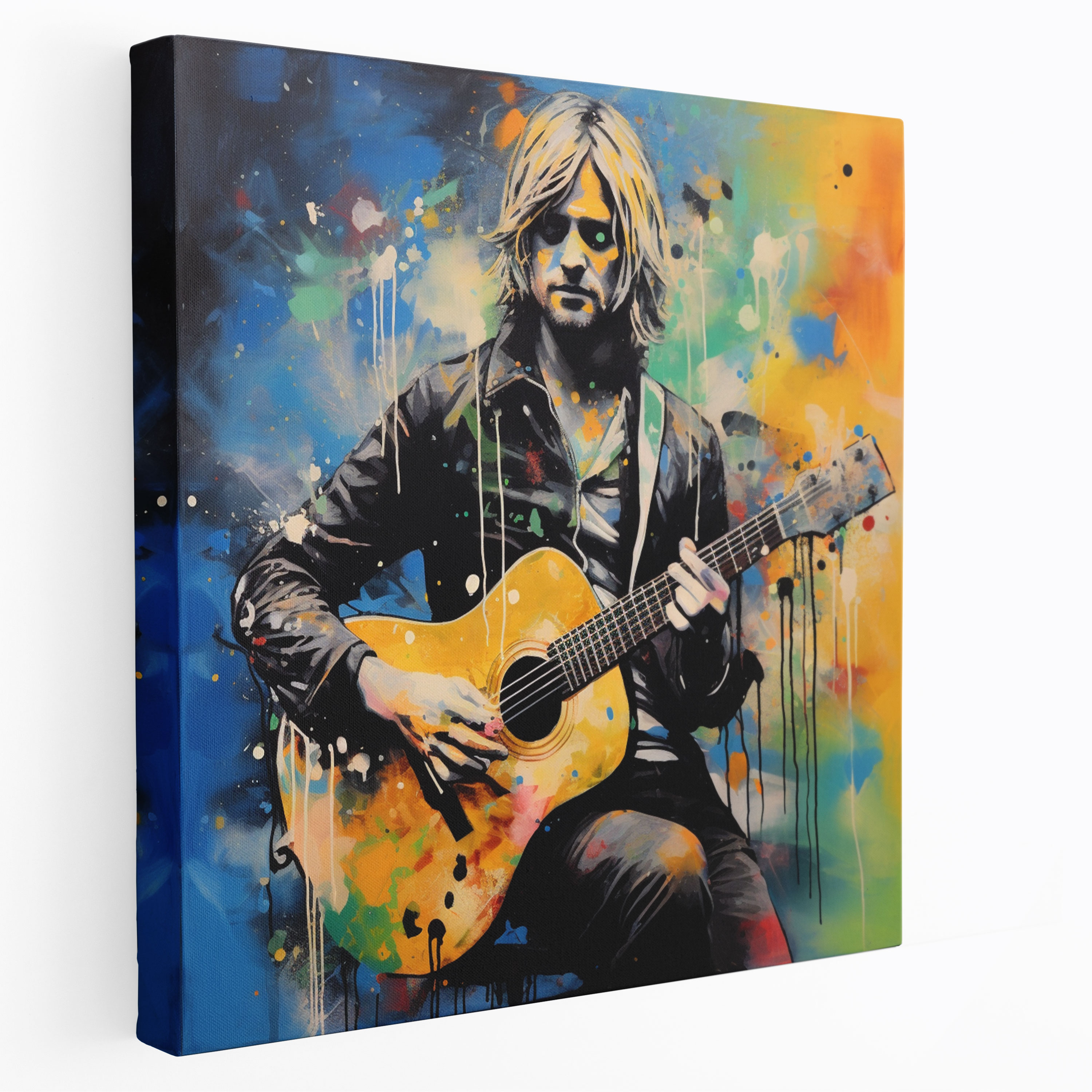 Kurt Cobain Modern Glass Print - Kurt Cobain, Glass Art, Home Decoration, Musical Fusion