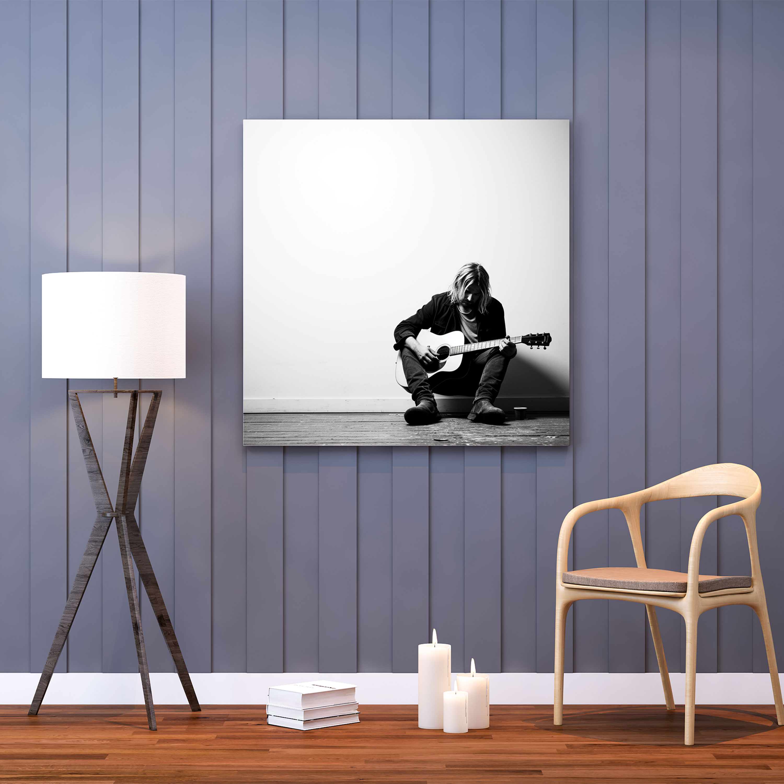Kurt Cobain Glass Wall Art - Kurt Cobain, Modern Art, Minimalist Photography, Home Decoration