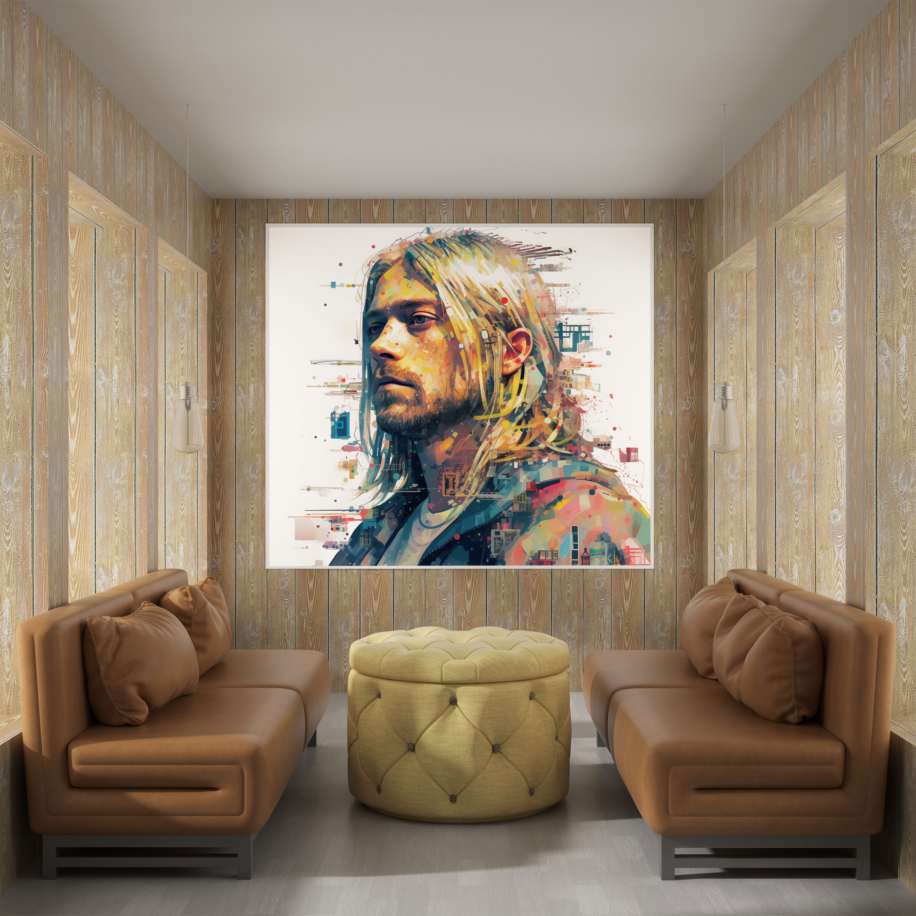 Kurt Cobain Glass Print - Kurt Cobain, Glass Art, Home Decoration, Modern Art