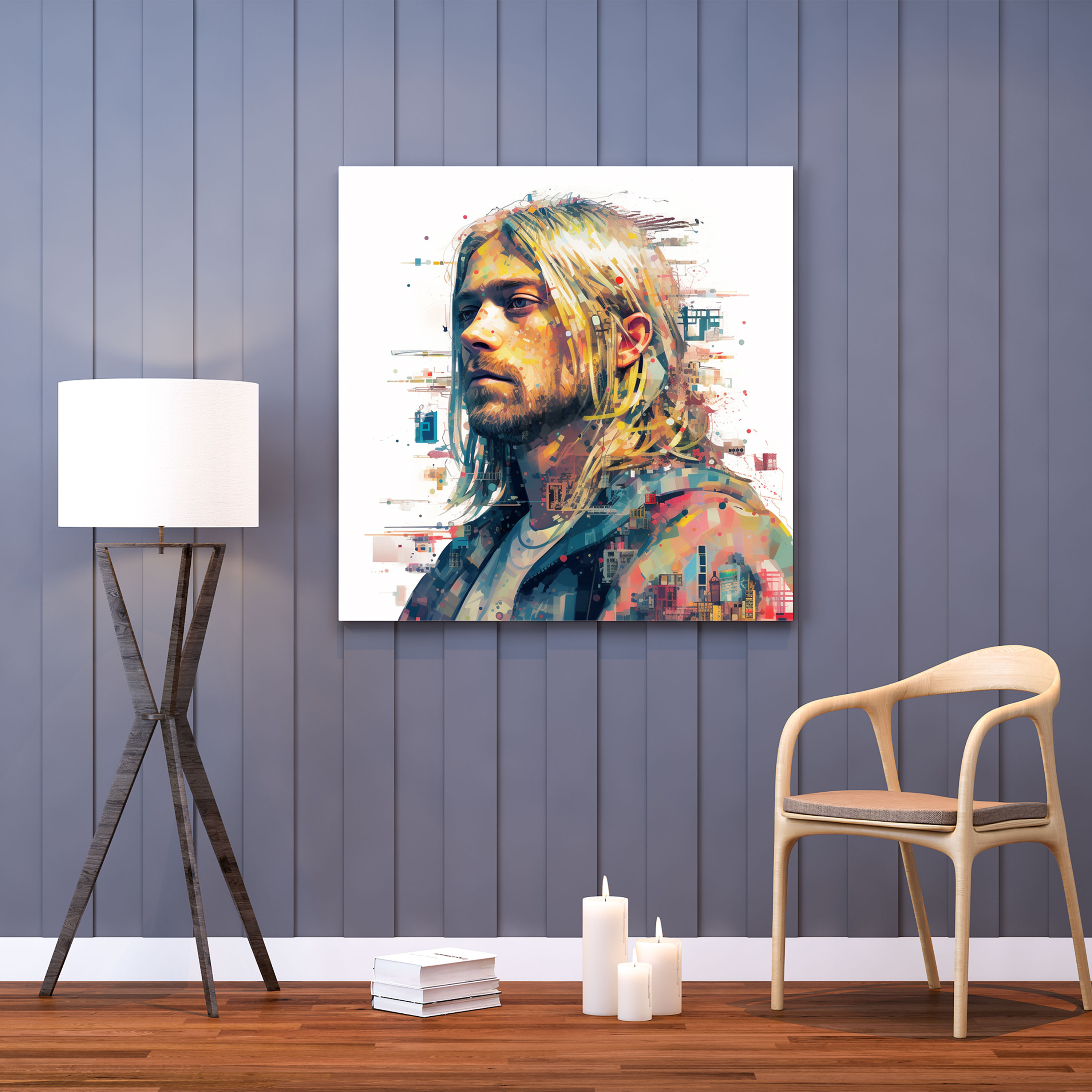 Kurt Cobain Glass Print - Kurt Cobain, Glass Art, Home Decoration, Modern Art
