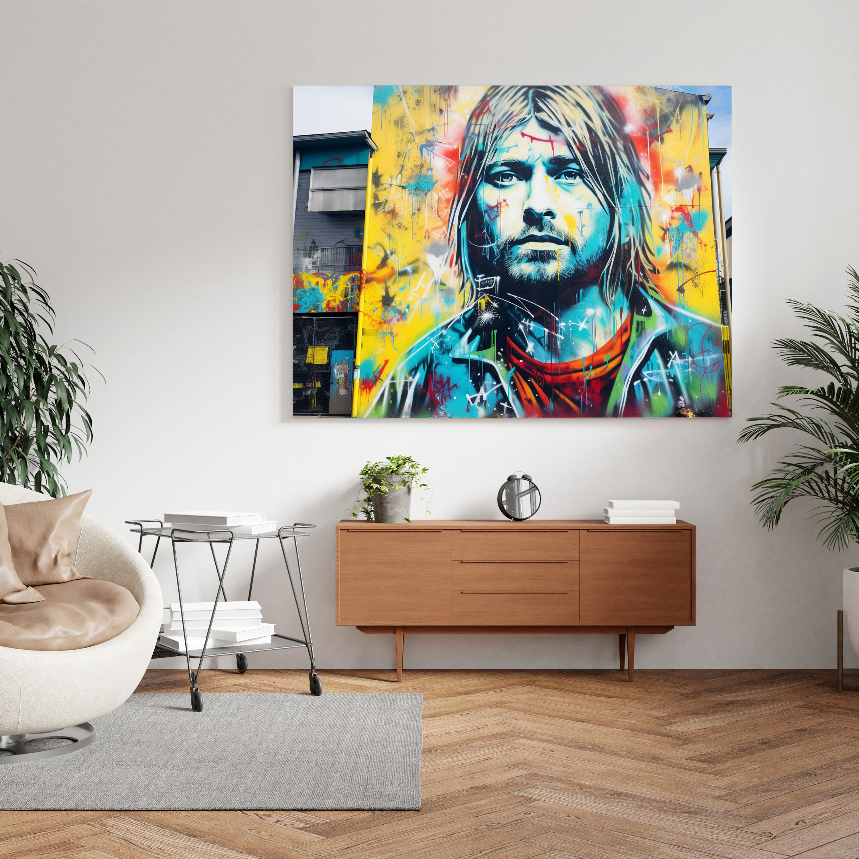 Kurt Cobain Glass Wall Art - Kurt Cobain, Kurt Cobain, Mural Art, Street Art