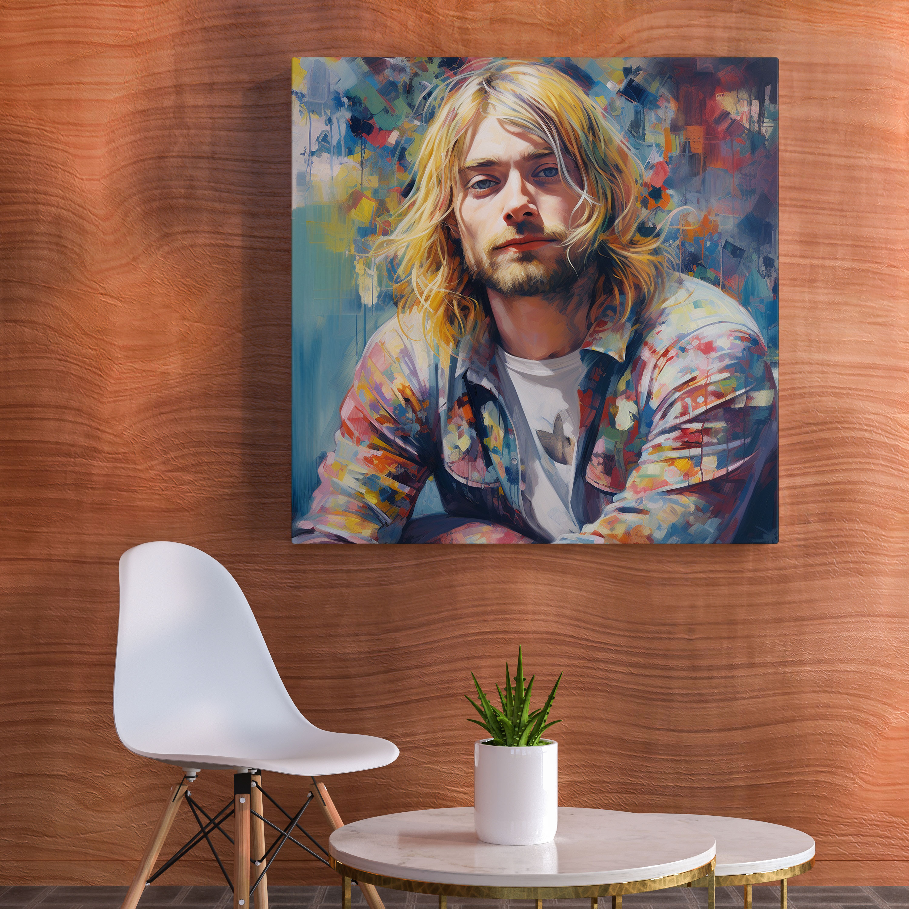 Kurt Cobain Modern Glass Print - Kurt Cobain, Glass Art, Modern Art, Glass Print