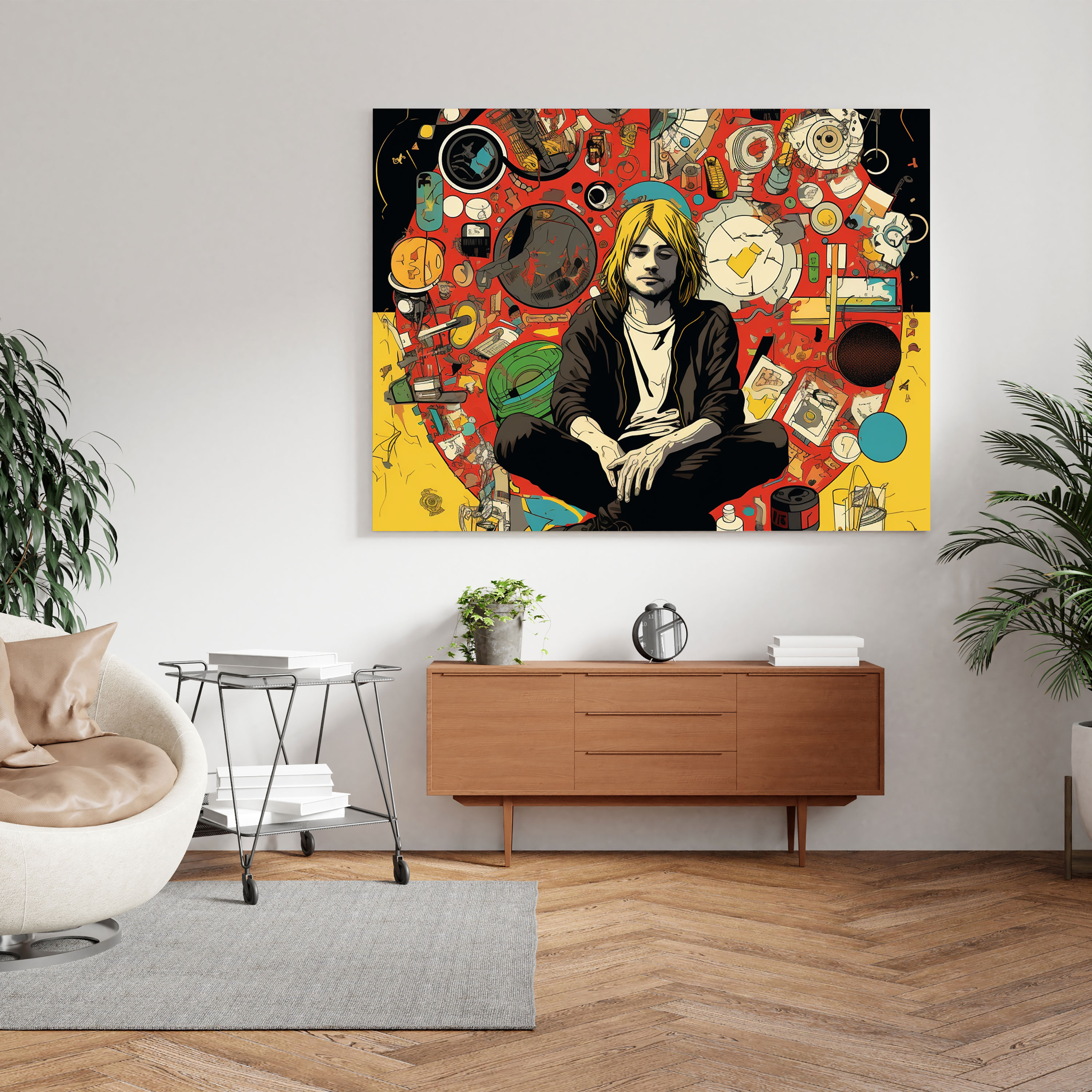 Kurt Cobain Pop Art Glass Print - Kurt Cobain, Modern Art, Glass Art, Home Decoration