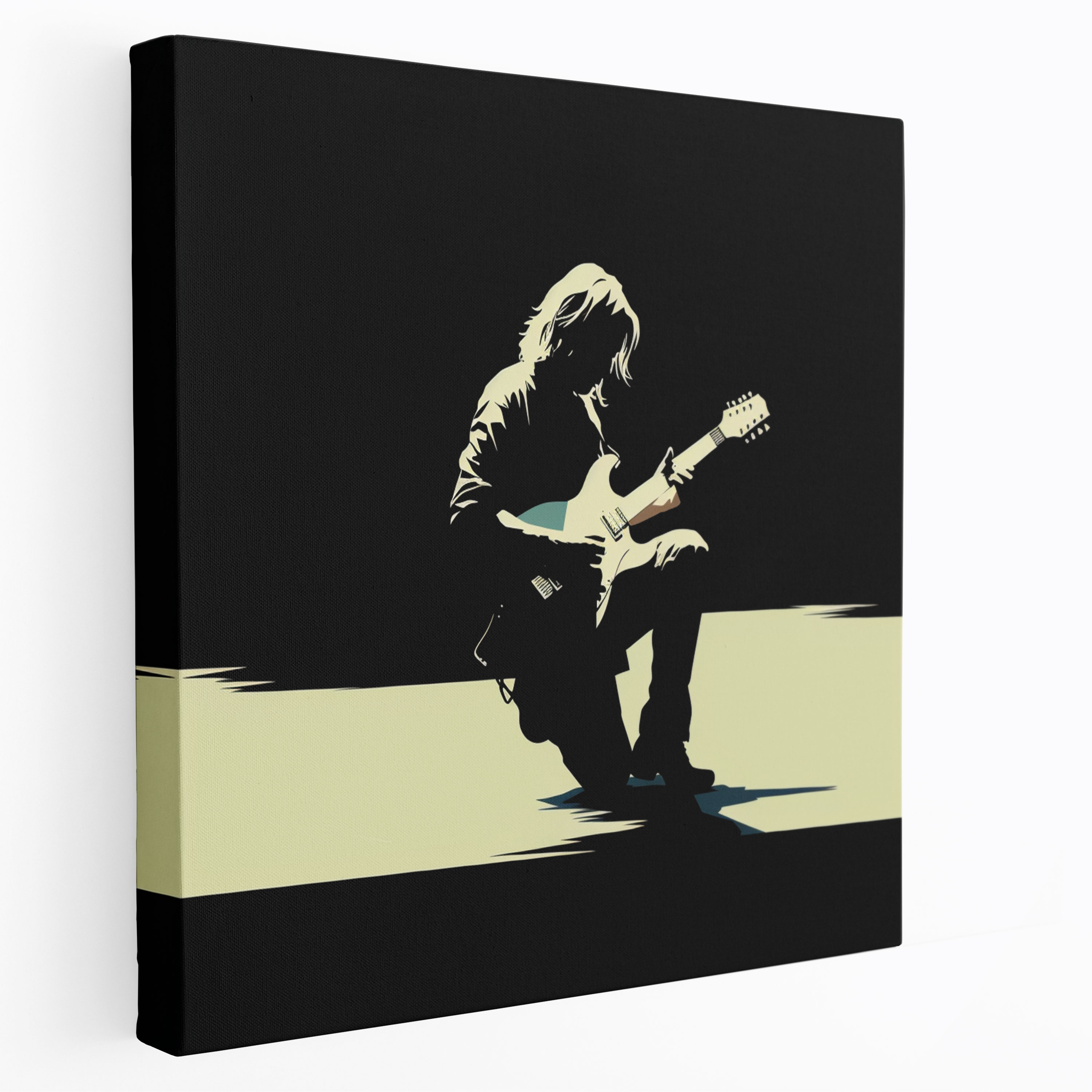 Kurt Cobain Glass Print - Kurt Cobain, Minimalist Drawing, Musical Legacy, Glass Wall Art