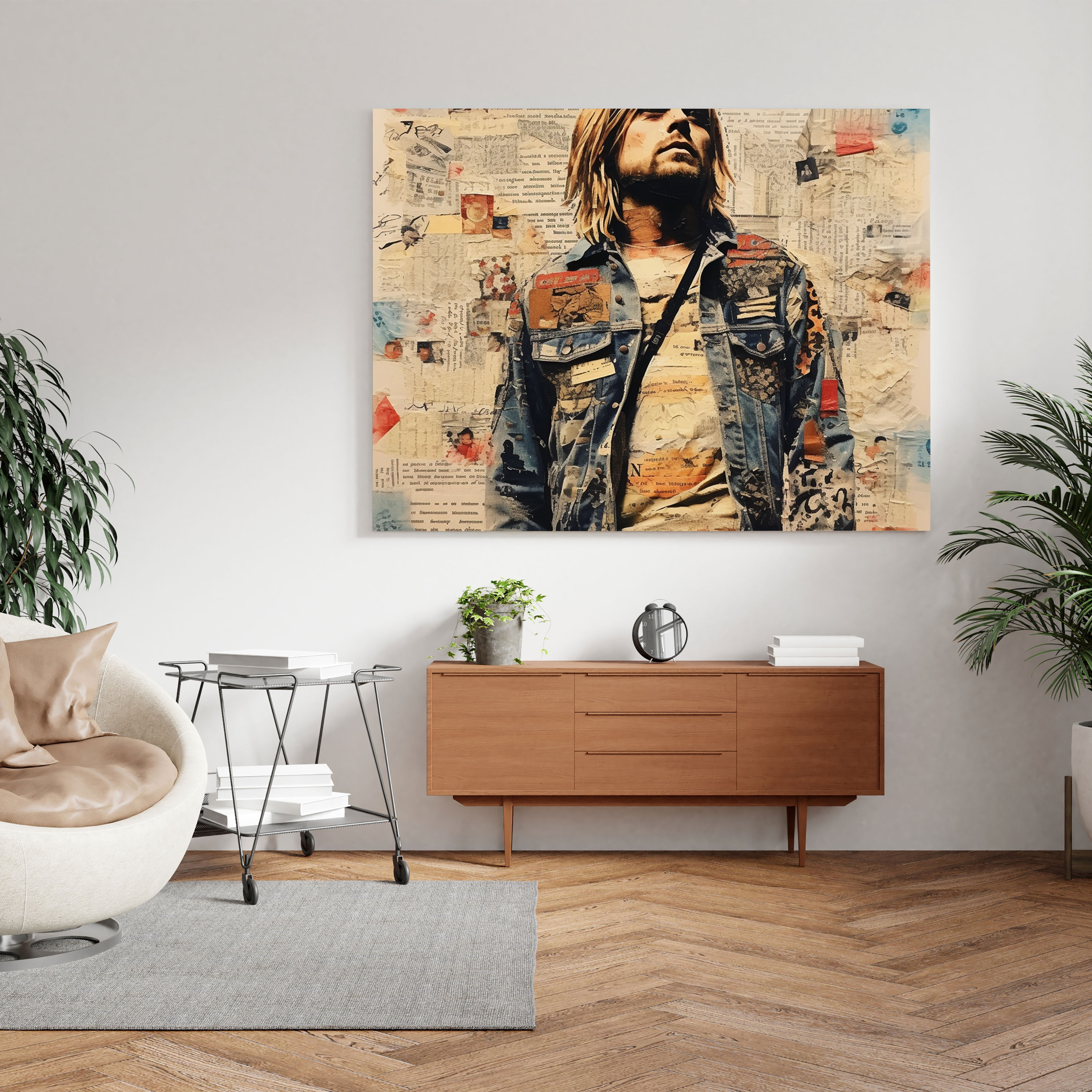Glasbild Kurt Cobain - Lyrisch bedeutsam für Zuhause Dekoration