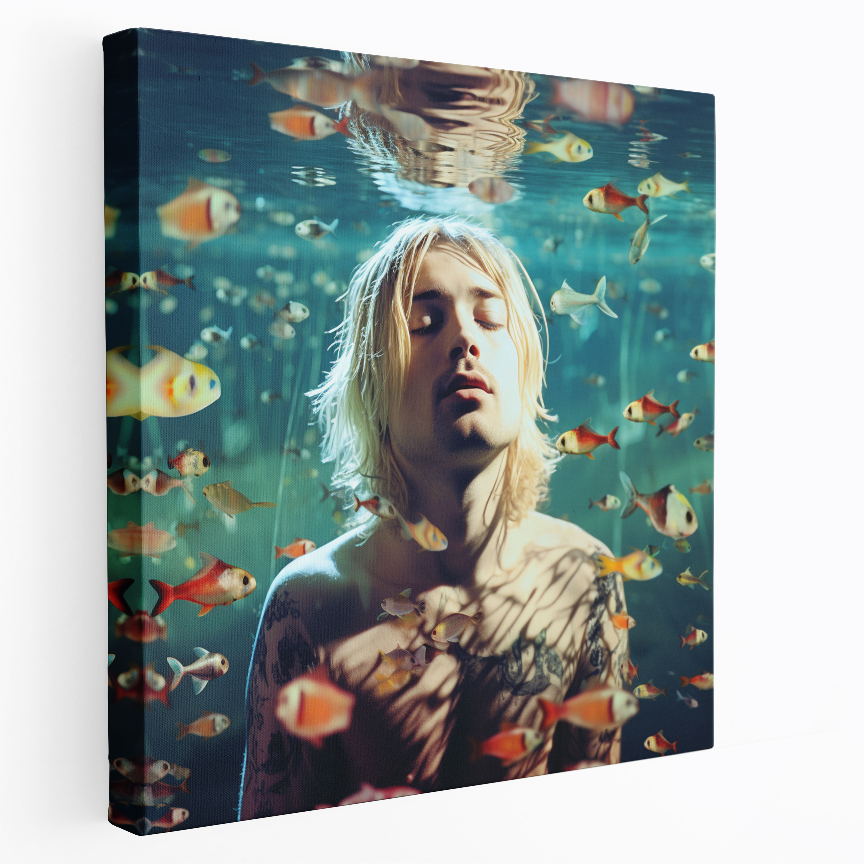 Kurt Cobain Surreal Glass Wall Art - Kurt Cobain, Glass Print, Music Enthusiasts, Surreal