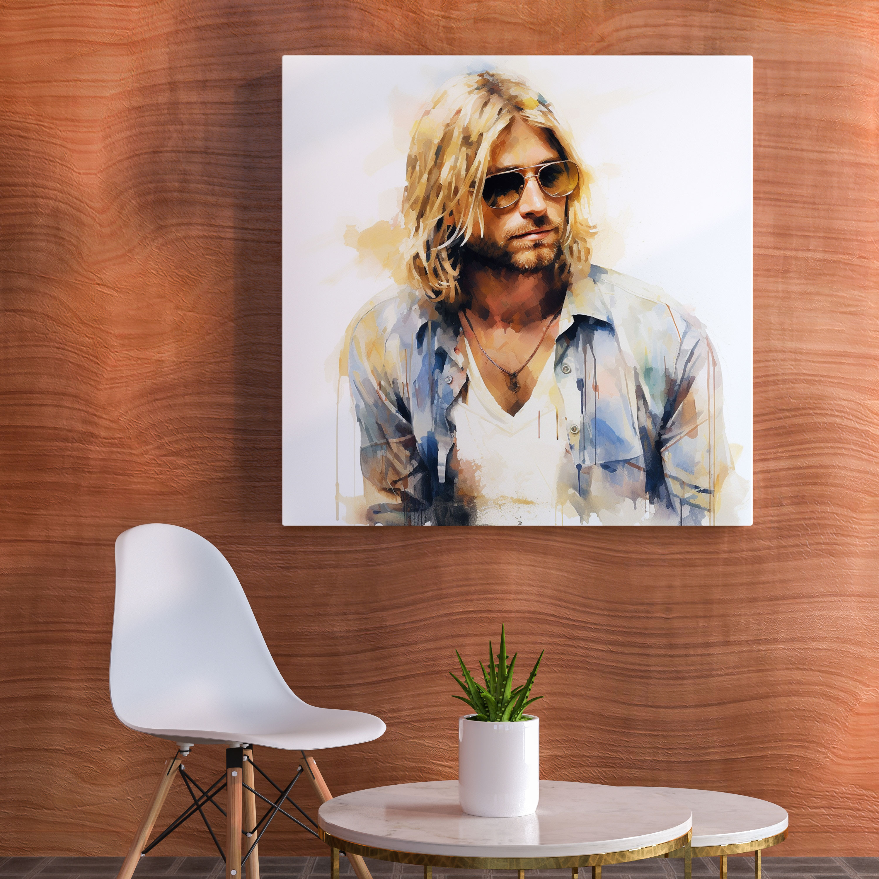 Kurt Cobain Glass Print - Impressionist Art - Kurt Cobain, Glass Print, Glass Art, Wall Decoration
