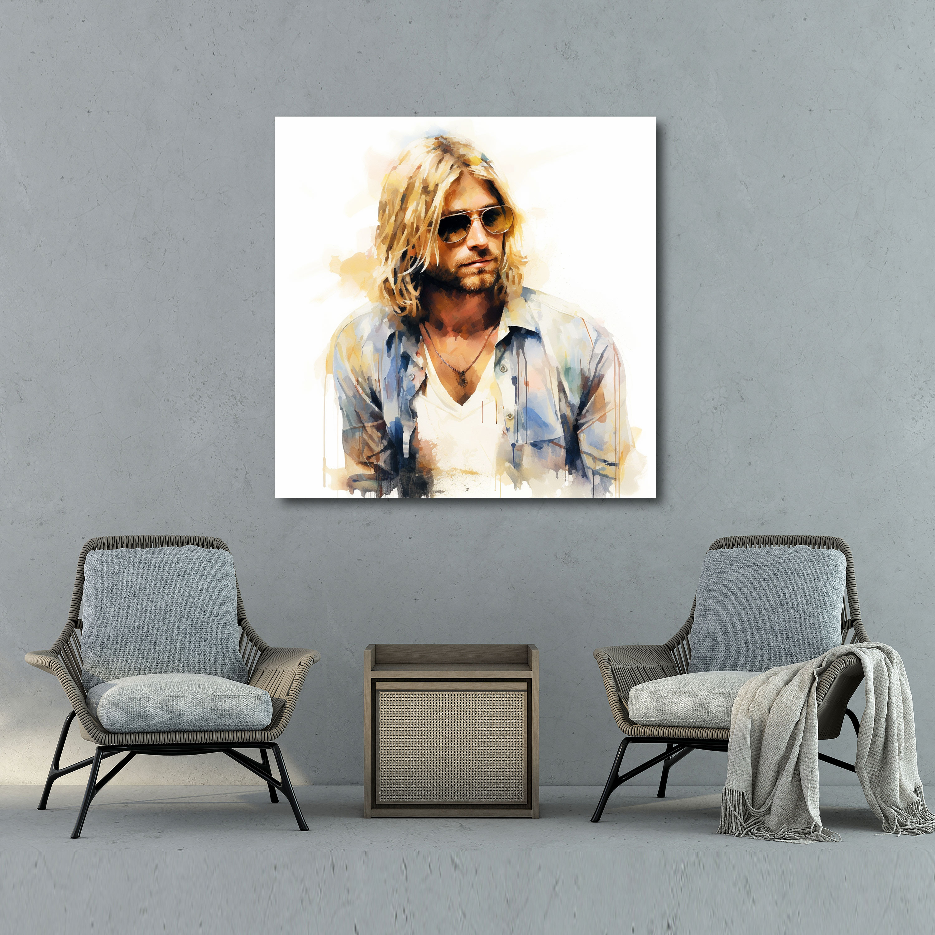 Kurt Cobain Glass Print - Impressionist Art - Kurt Cobain, Glass Print, Glass Art, Wall Decoration
