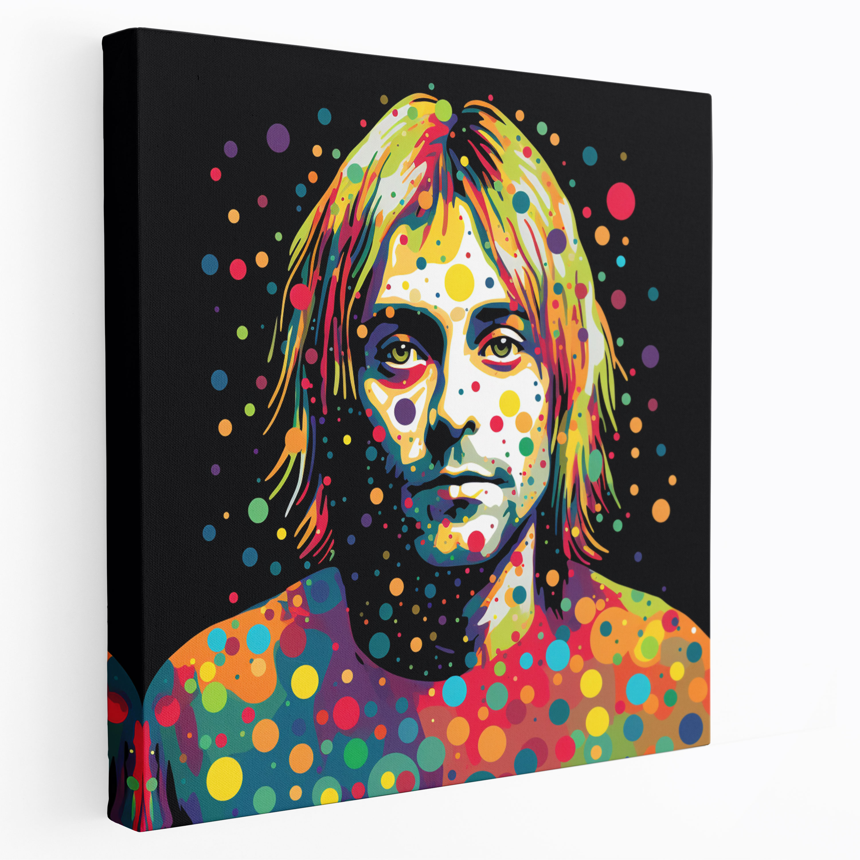 Glasbild Kurt Cobain - Pop-Art-Verwandlung - Glasbild Kunst aus Glas Wohnkultur