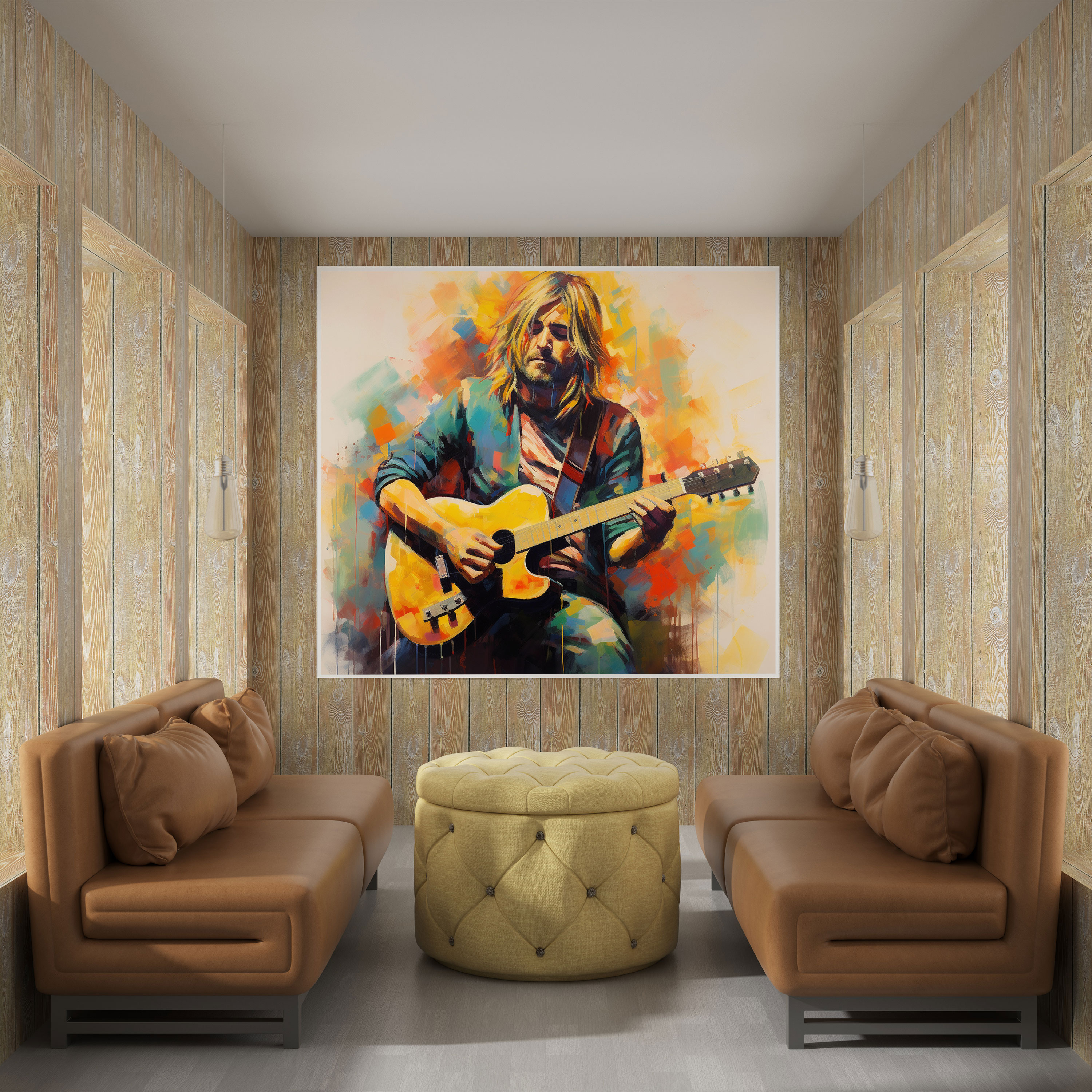 Kurt Cobain Glass Print - Abstract Expressionist Lyrics - Kurt Cobain, Wall Decoration, Home Decoration, Glass Art