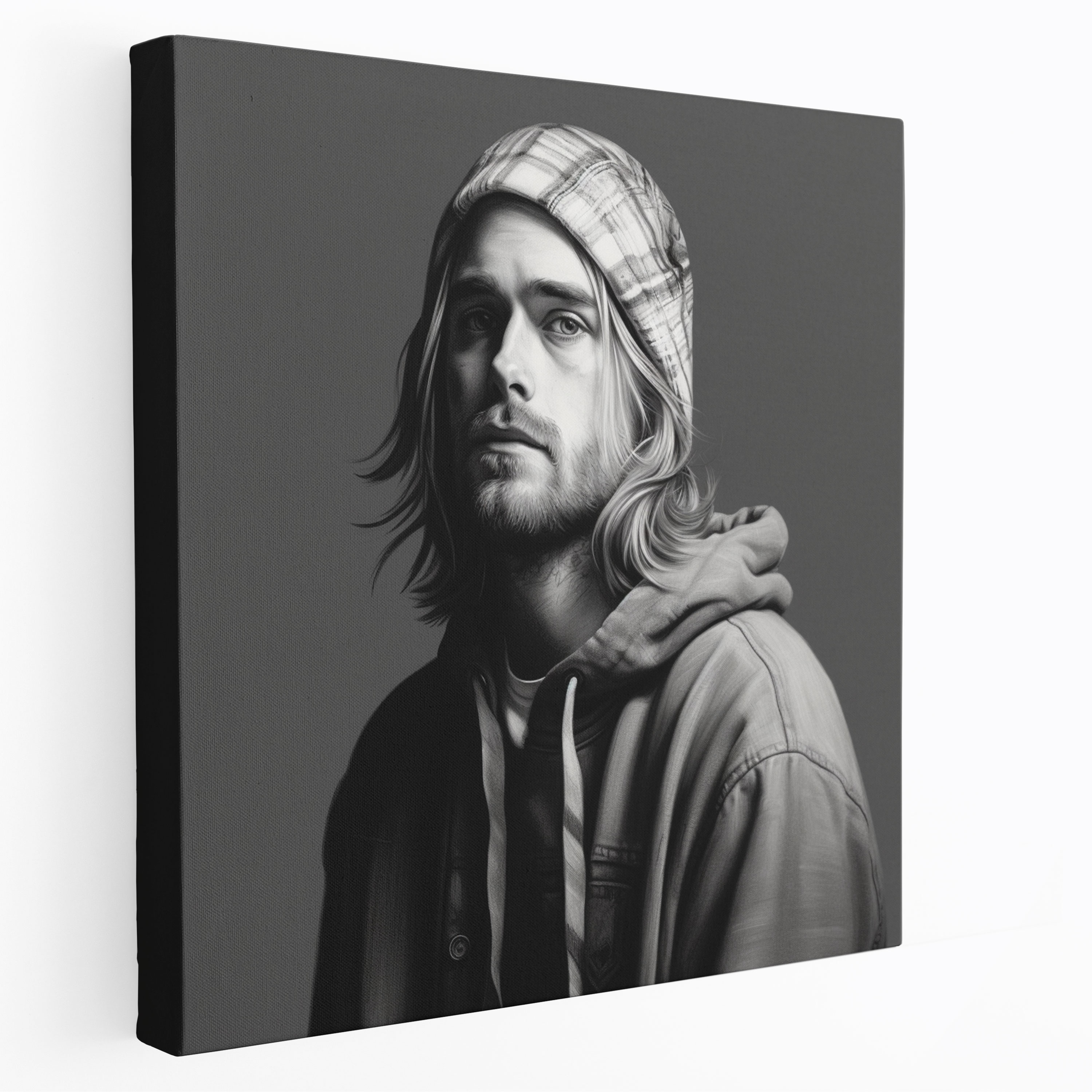 Kurt Cobain Glasbild - Fotorealistisches Porträt - Moderne Kunst Porträt