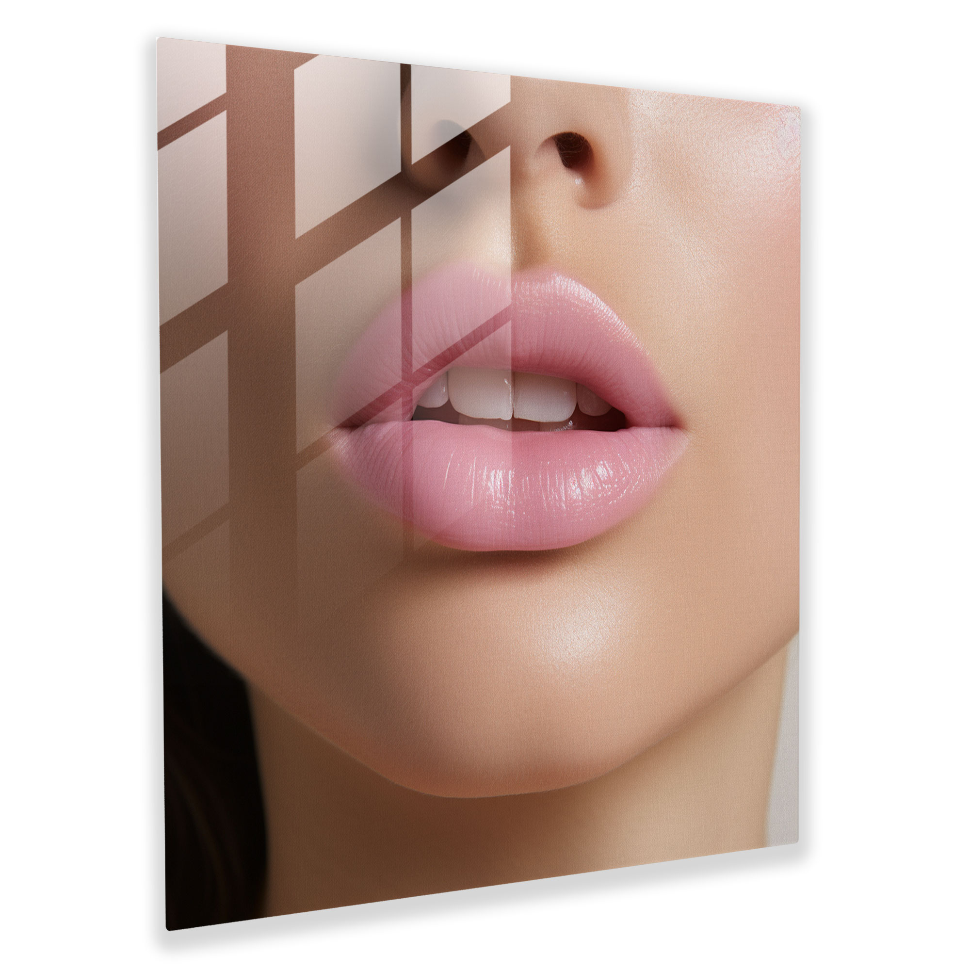 Subtle Harmony - Glass Print - Kiss, Home Decoration, Harmony, Minimalist