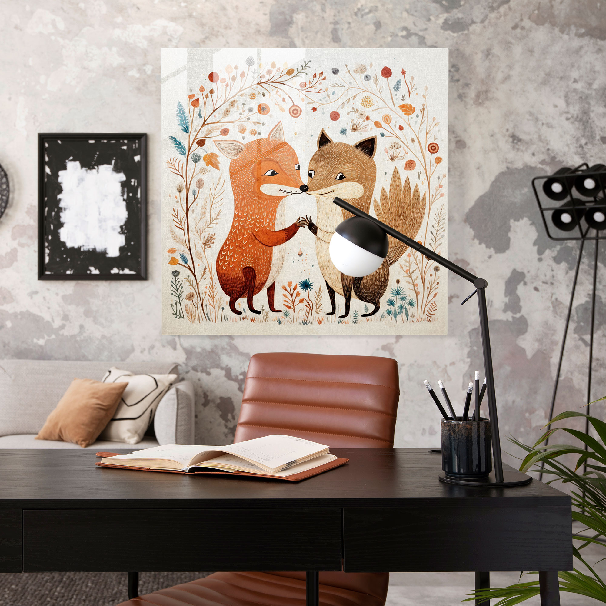 Joyful Kiss Glass Print - Kiss, Wall Decoration, Home Decoration, Glass Print
