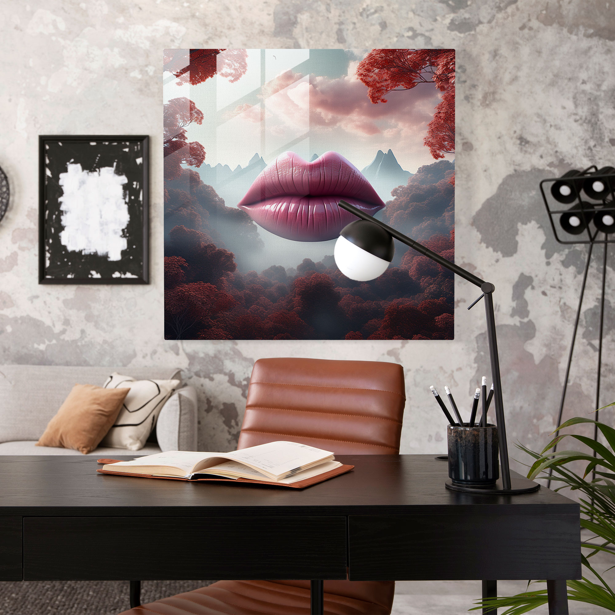 Enchanted Kiss - Glass Wall Art - Kiss, Glass Print, Wall Decoration, Modern Art