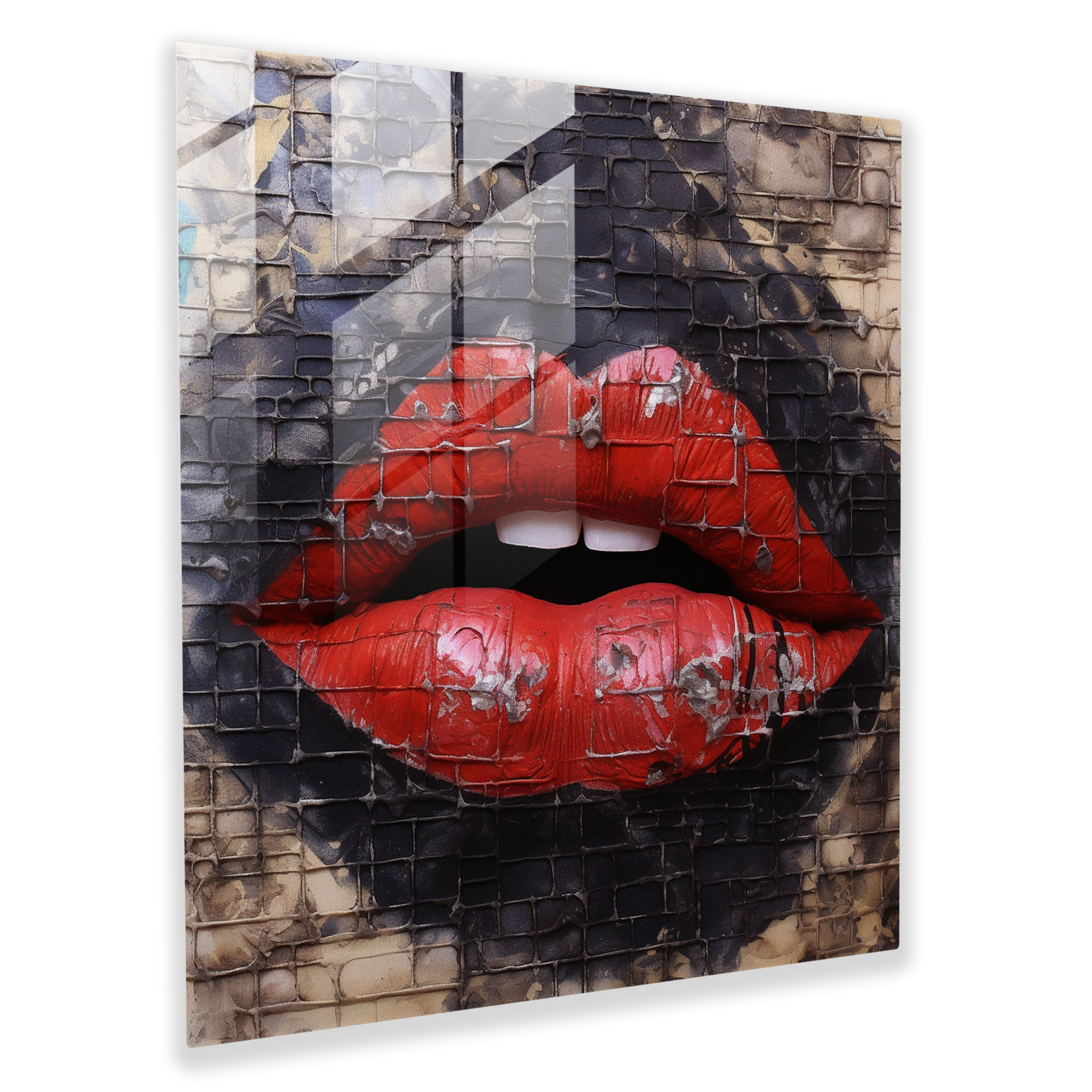 Tactile Kiss Glass Print - Kiss, Kiss, Glass Art, Glass Print