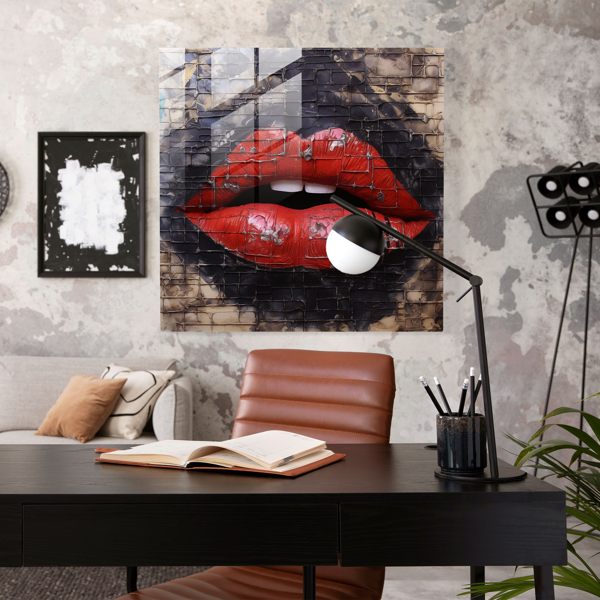Tactile Kiss Glass Print - Kiss, Kiss, Glass Art, Glass Print