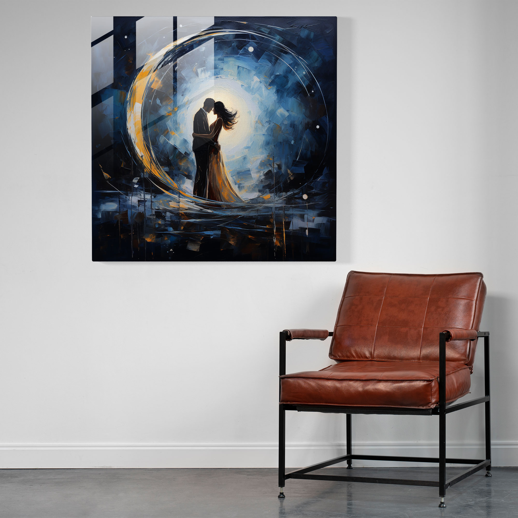 Passionate Kiss Glass Print - Kiss, Glass Print, Home Decoration, Elegance