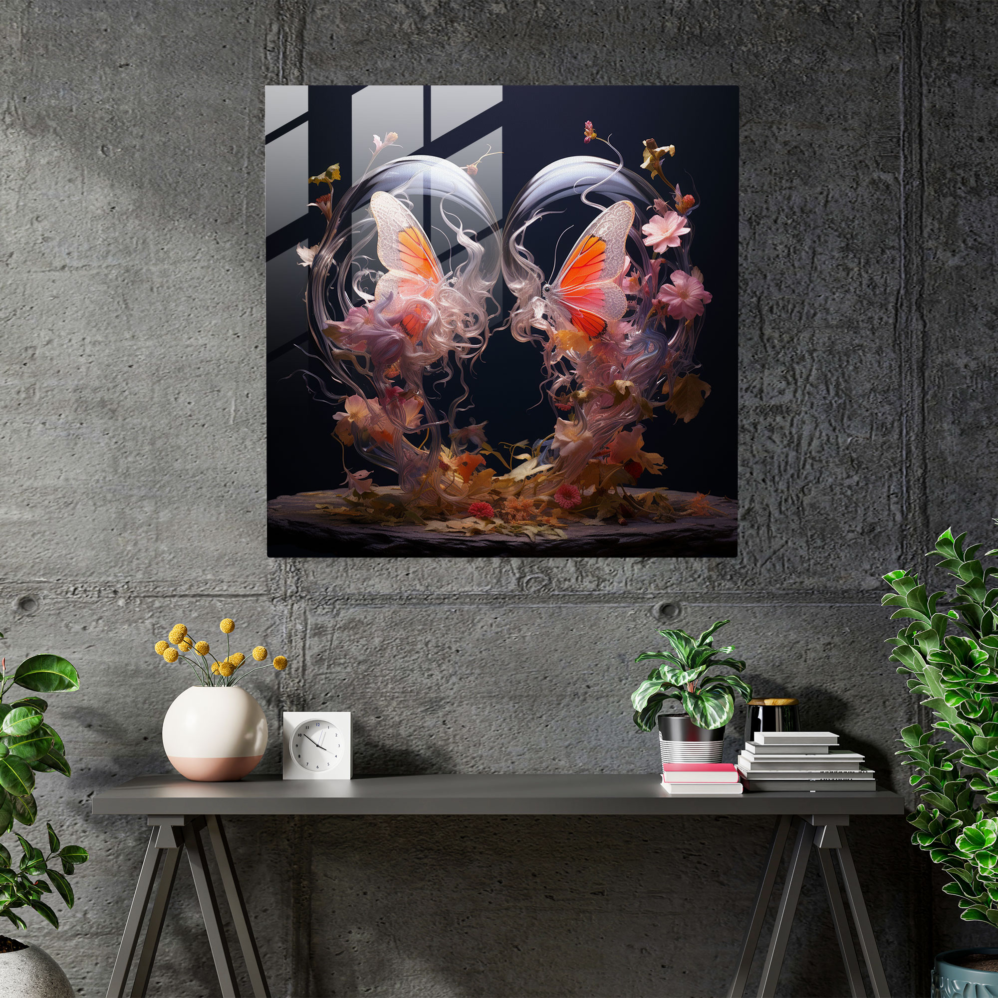 Mythical Kiss Glass Print - Kiss, Enchantment, Glass Print, Glass Wall Art