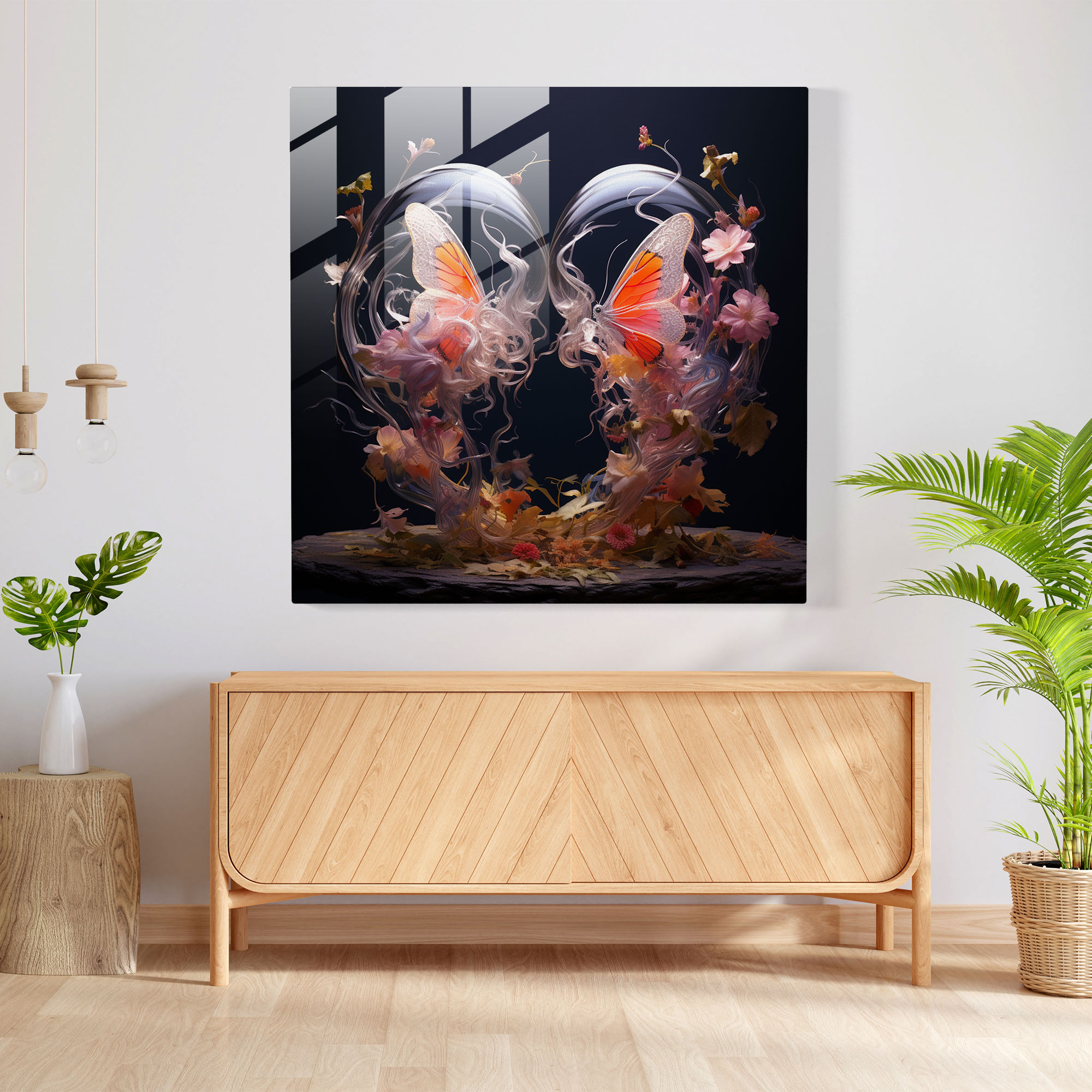 Mythical Kiss Glass Print - Kiss, Enchantment, Glass Print, Glass Wall Art