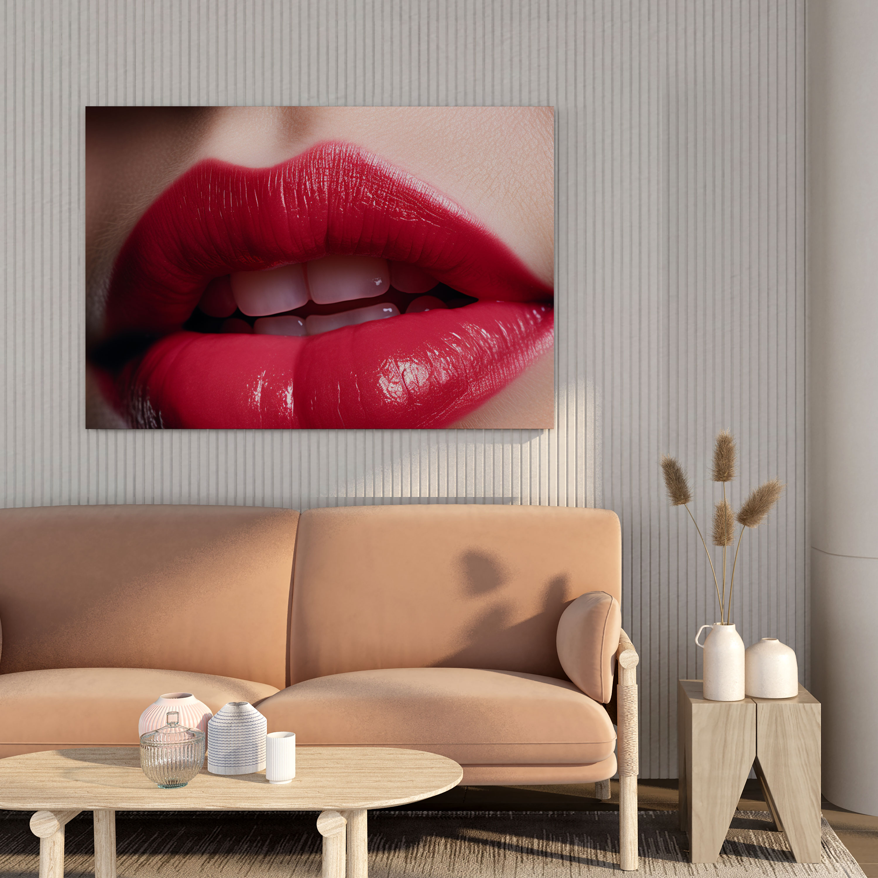 Close-Up Kiss Canvas Print - Kiss, Wall Decoration, Home Decoration, Canvas