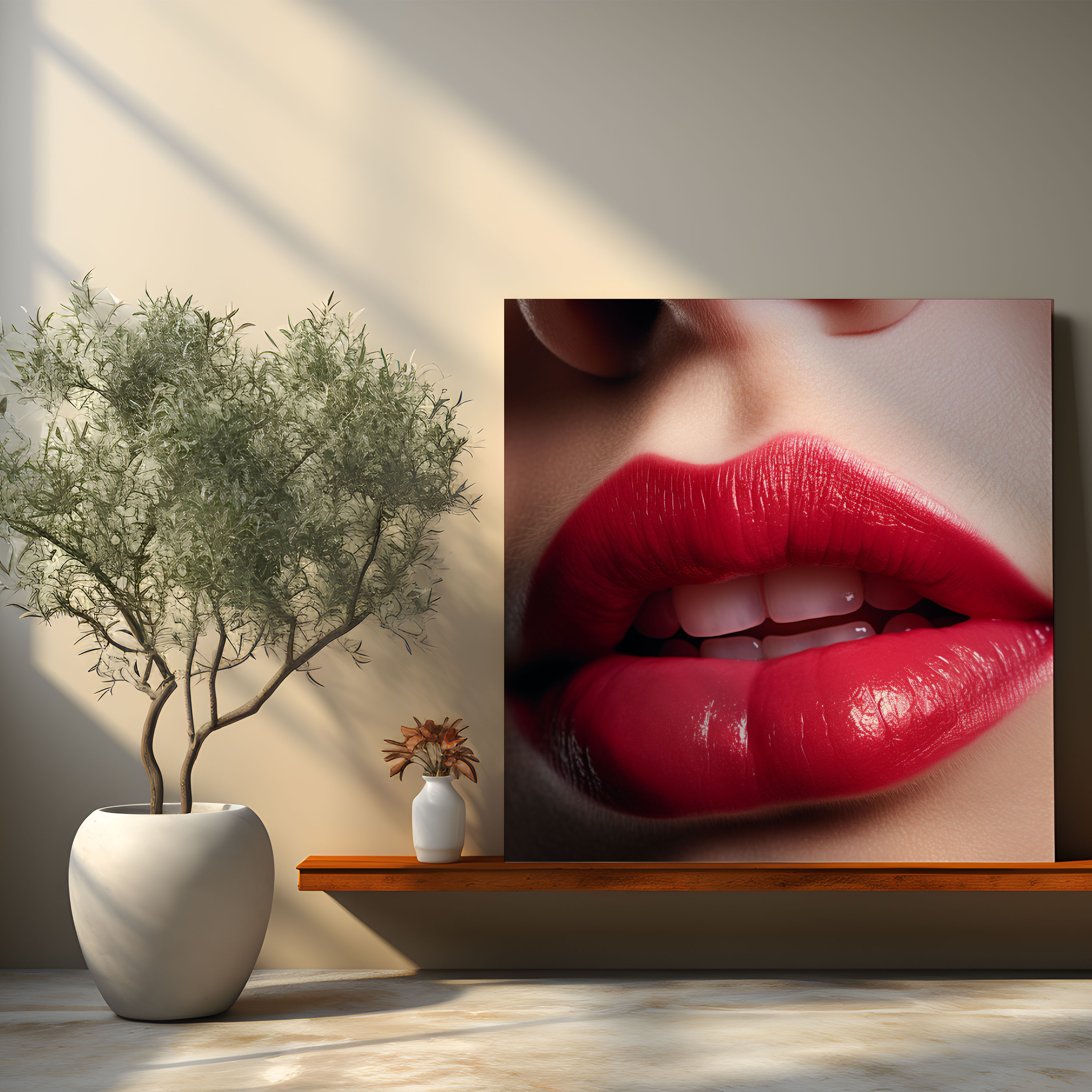 Close-Up Kiss Canvas Print - Kiss, Wall Decoration, Home Decoration, Canvas