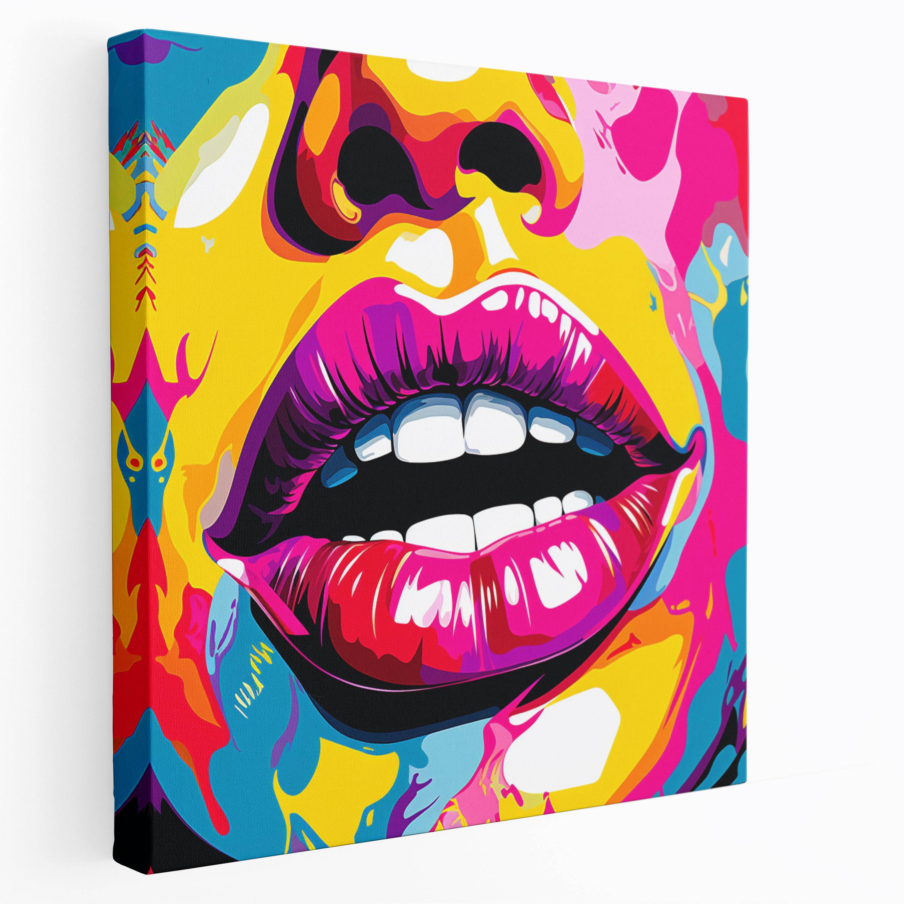 Vibrant Kiss Wall Art - Kiss, Canvas, Wall Decoration, Pop Art