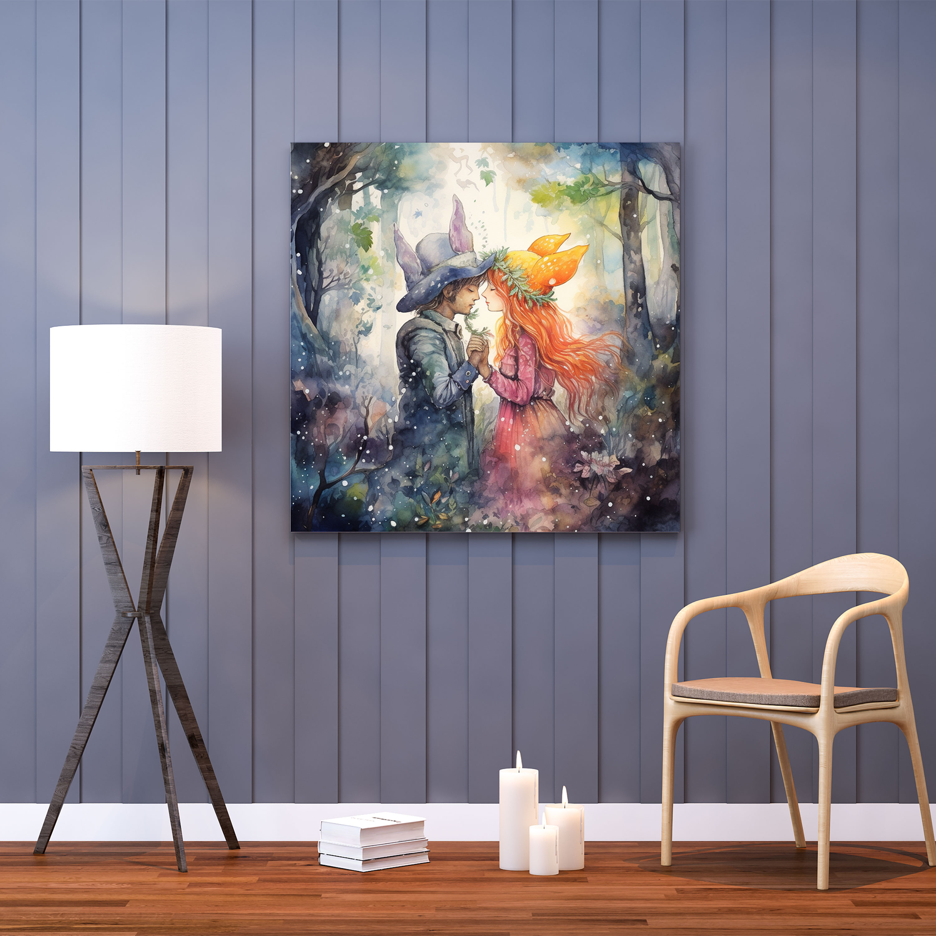 Kiss Canvas Wall Art - Kiss, Wall Decoration, Fairy Tale, Dreamy