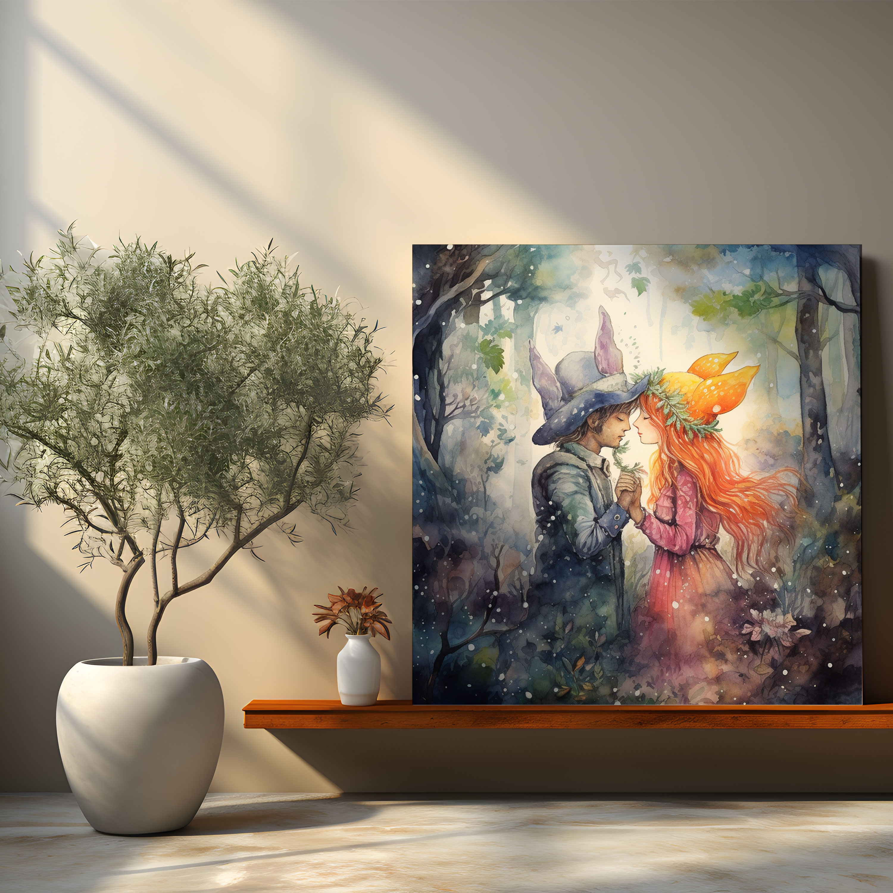 Kiss Canvas Wall Art - Kiss, Wall Decoration, Fairy Tale, Dreamy