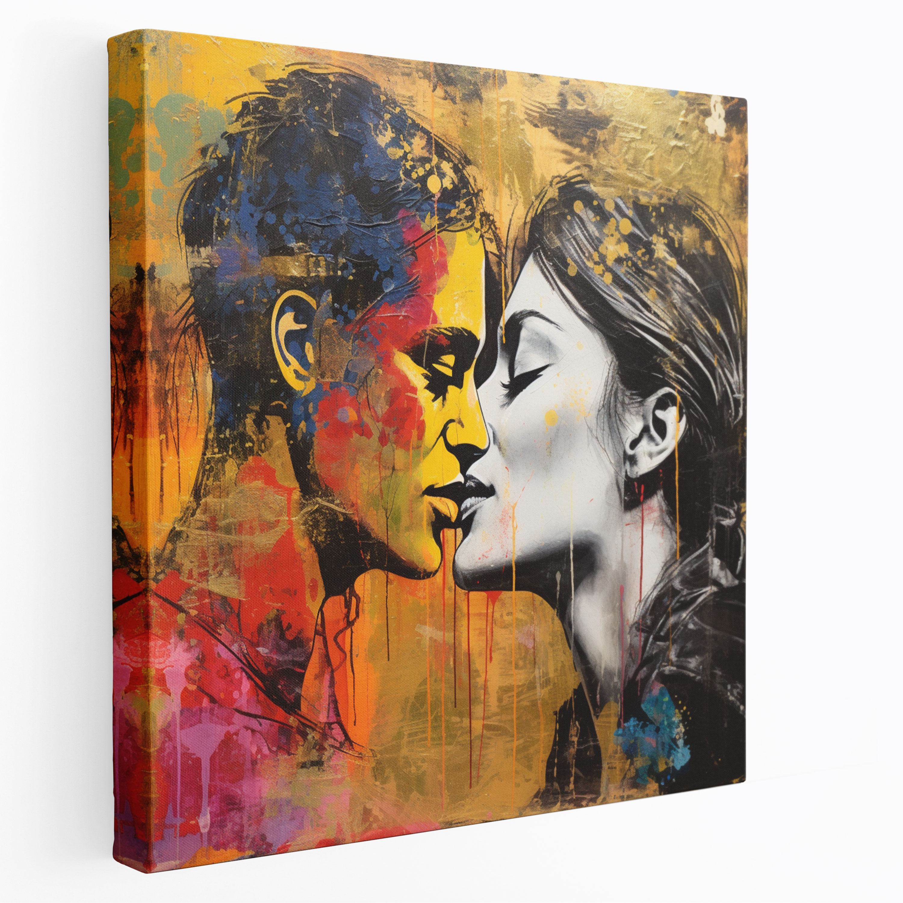 Abstract Kiss Wall Art - Kiss, Bold, Abstract, Vibrant