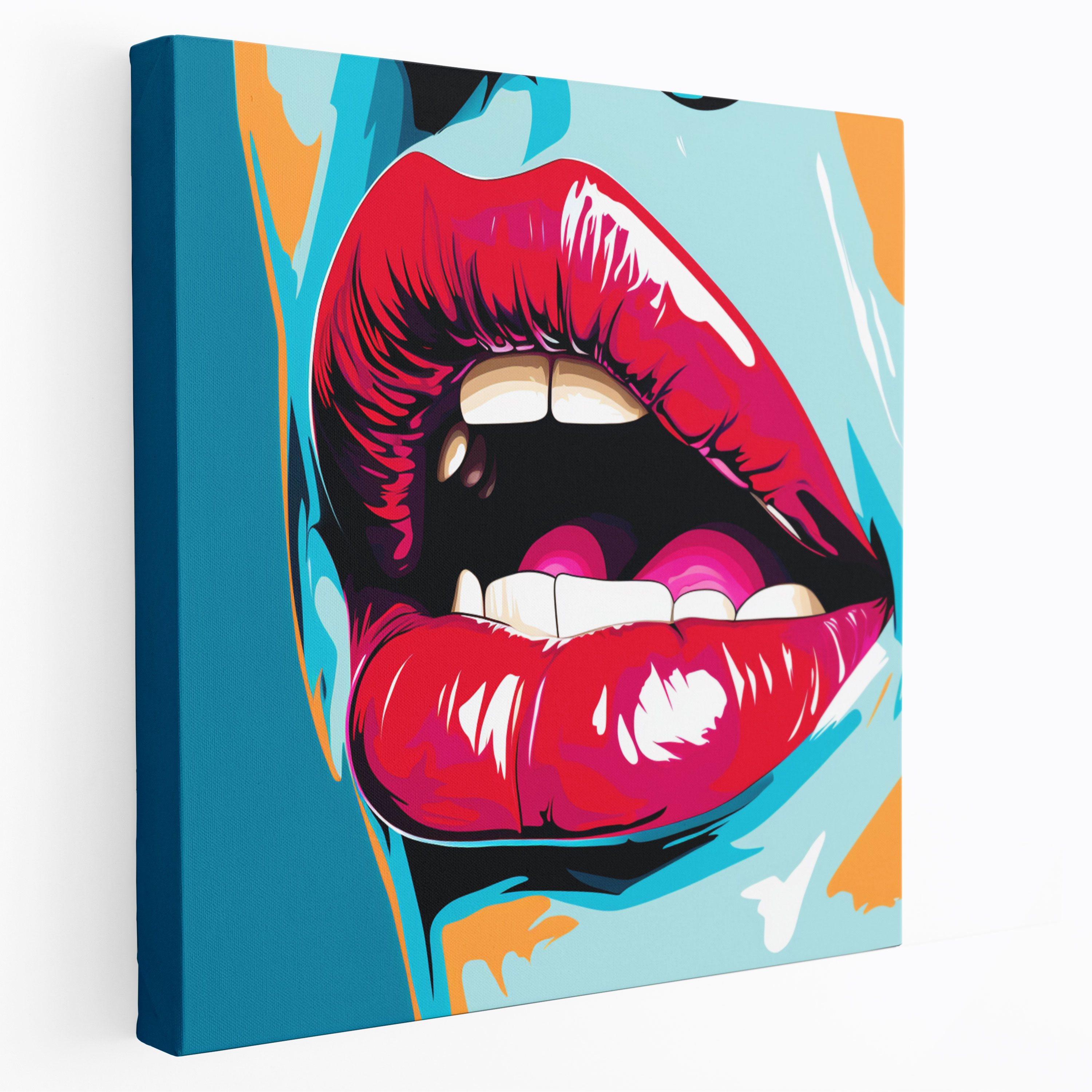 Pop Art Kiss Canvas Print - Kiss, Wall Art, Passionate, Canvas