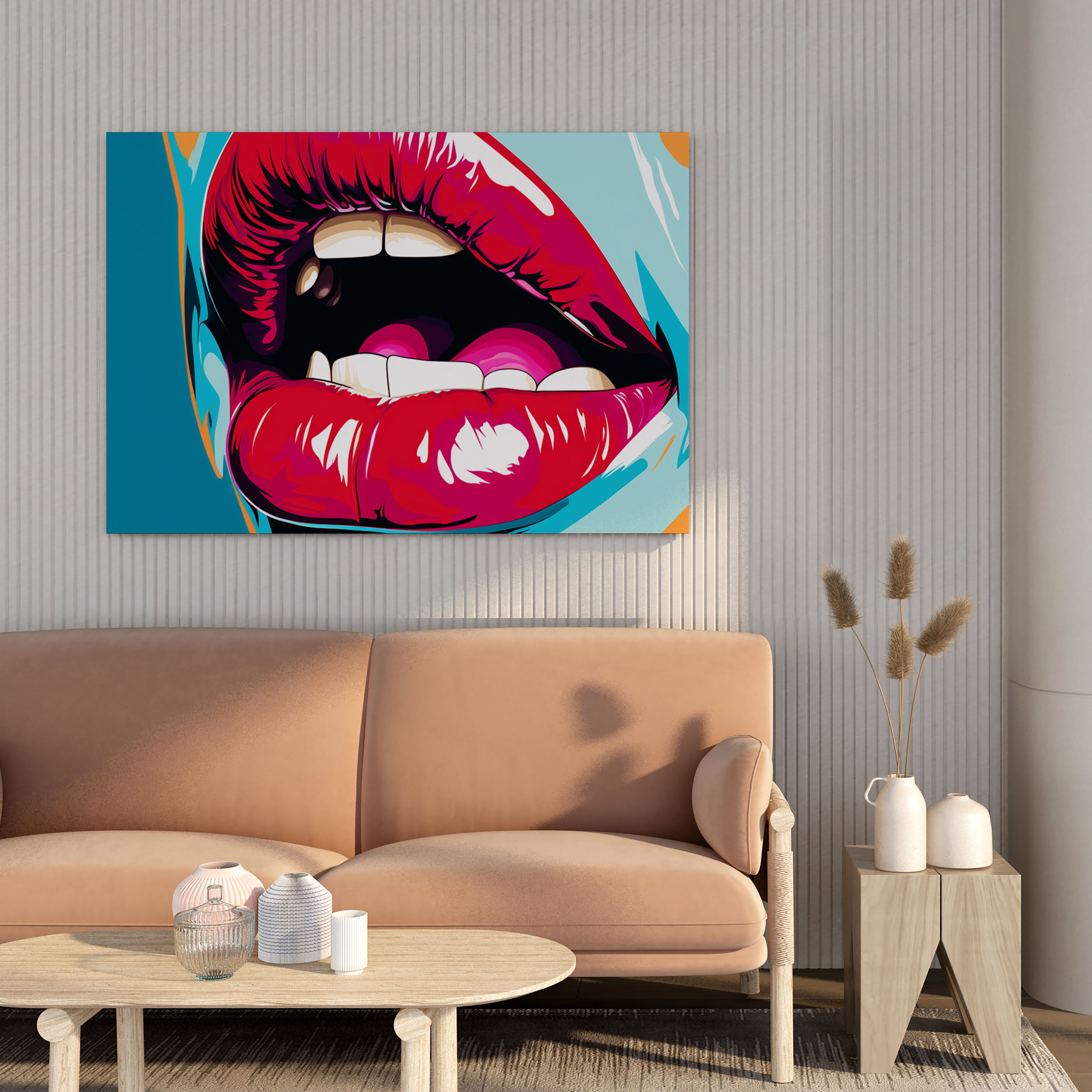 Pop Art Kiss Canvas Print - Kiss, Wall Art, Passionate, Canvas