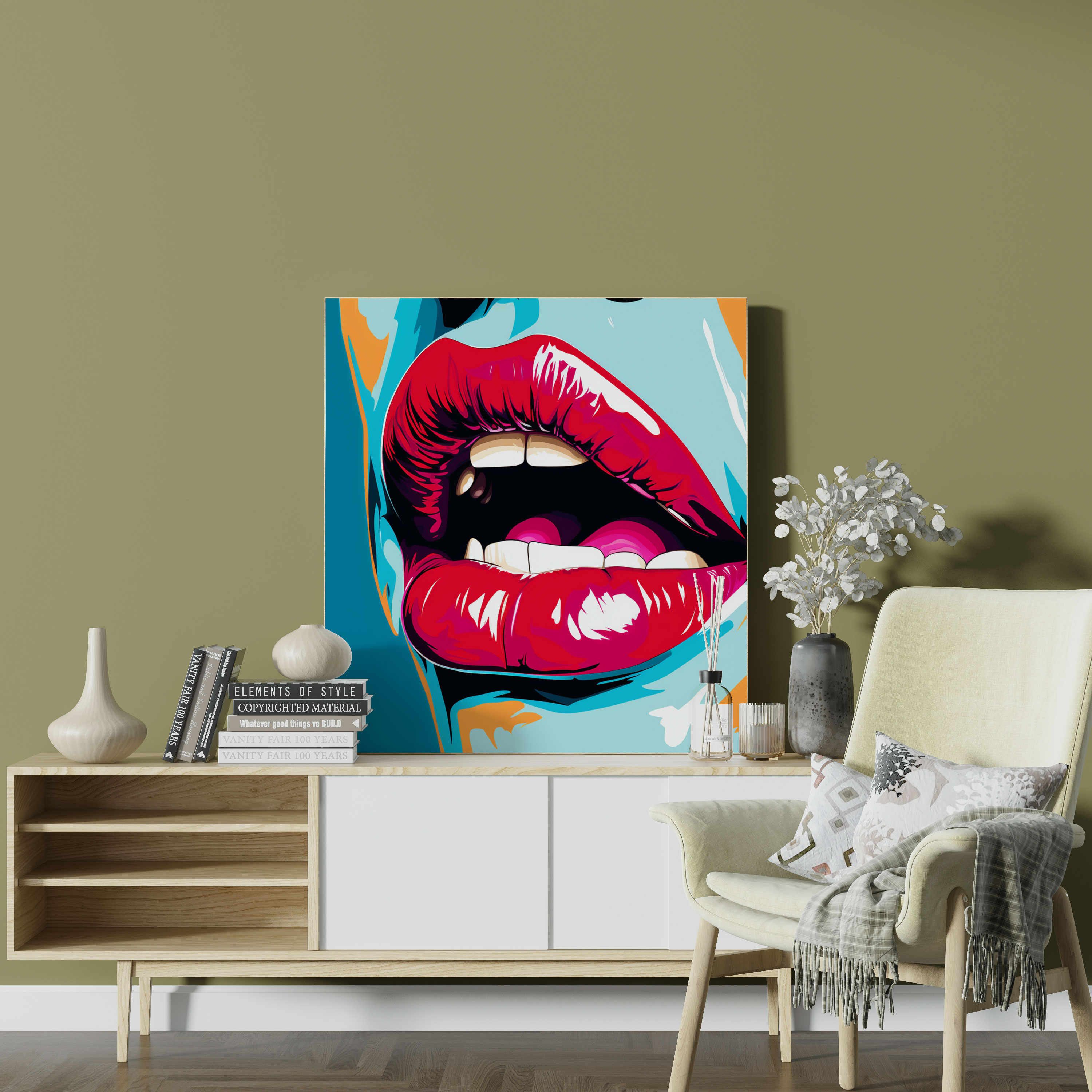 Pop Art Kiss Canvas Print - Kiss, Wall Art, Passionate, Canvas