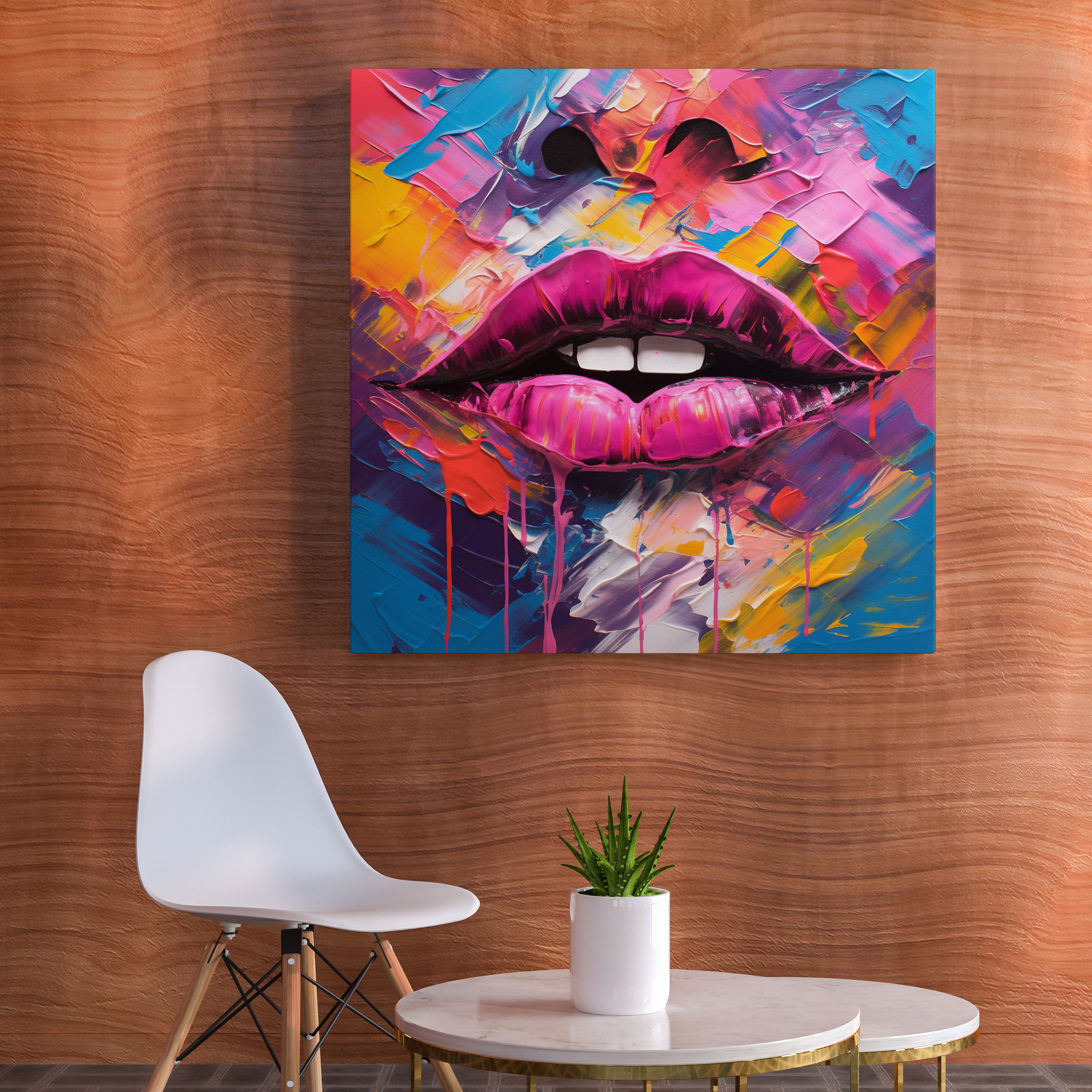 Kiss Canvas Print - Colorful Abstract Wall Art - Kiss, Canvas, Kiss, Canvas Wall Art