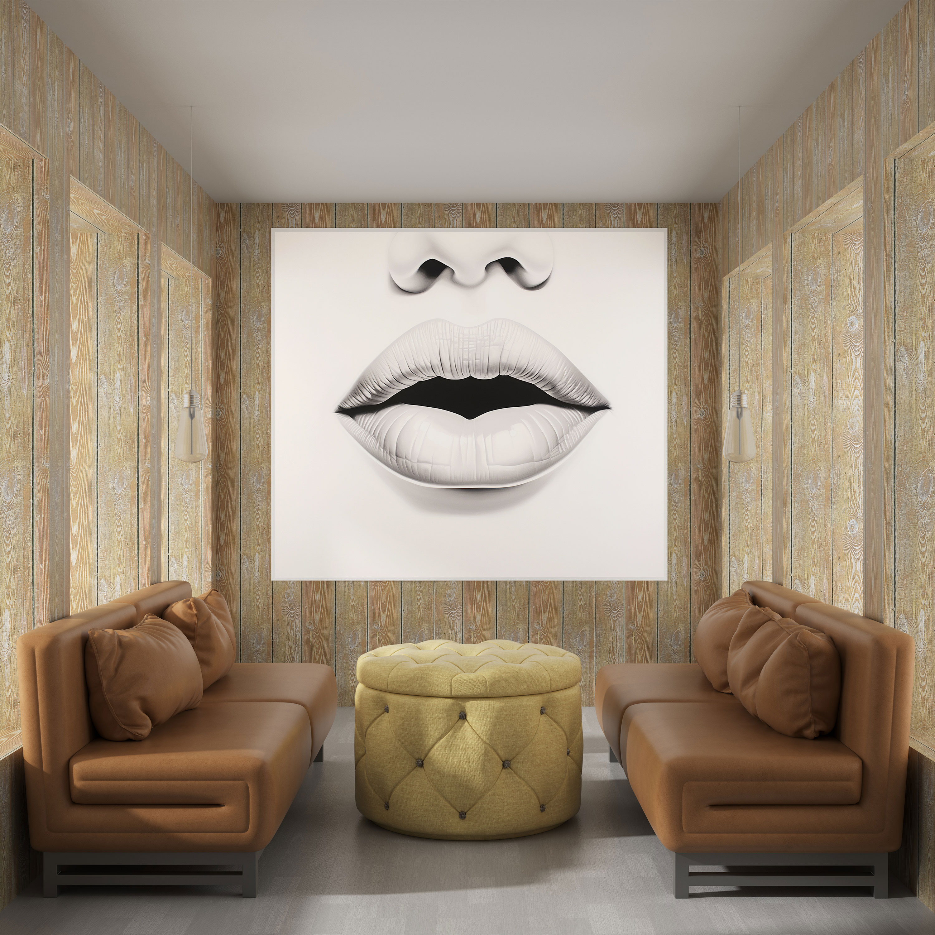 Kiss Wall Art - Minimalist Black And White Canvas Print - Kiss, Kiss, Canvas Print, Black And White