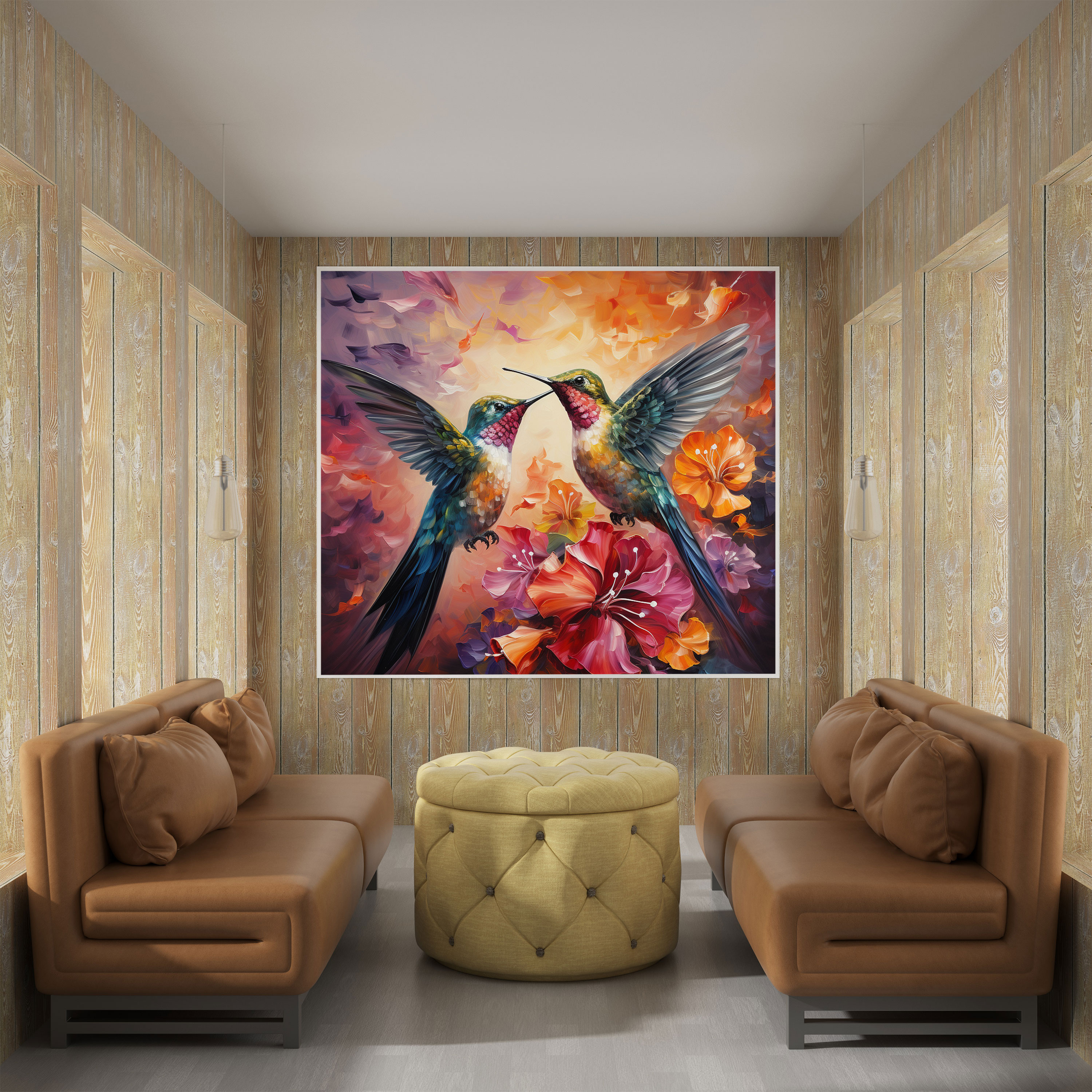 Kiss Canvas Print - Kiss, Nature-Inspired, Vibrant Painting, Home Decoration