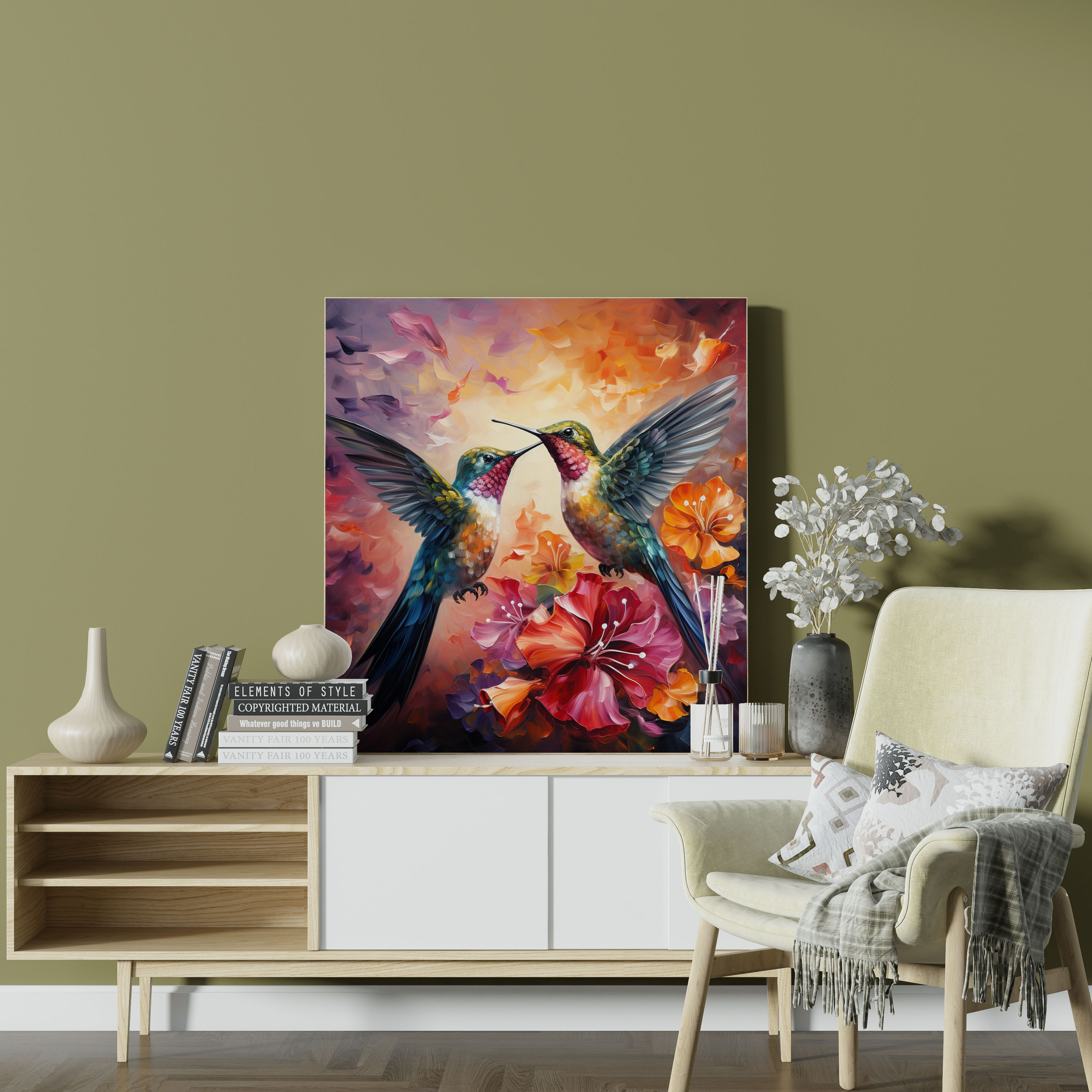 Kiss Canvas Print - Kiss, Nature-Inspired, Vibrant Painting, Home Decoration