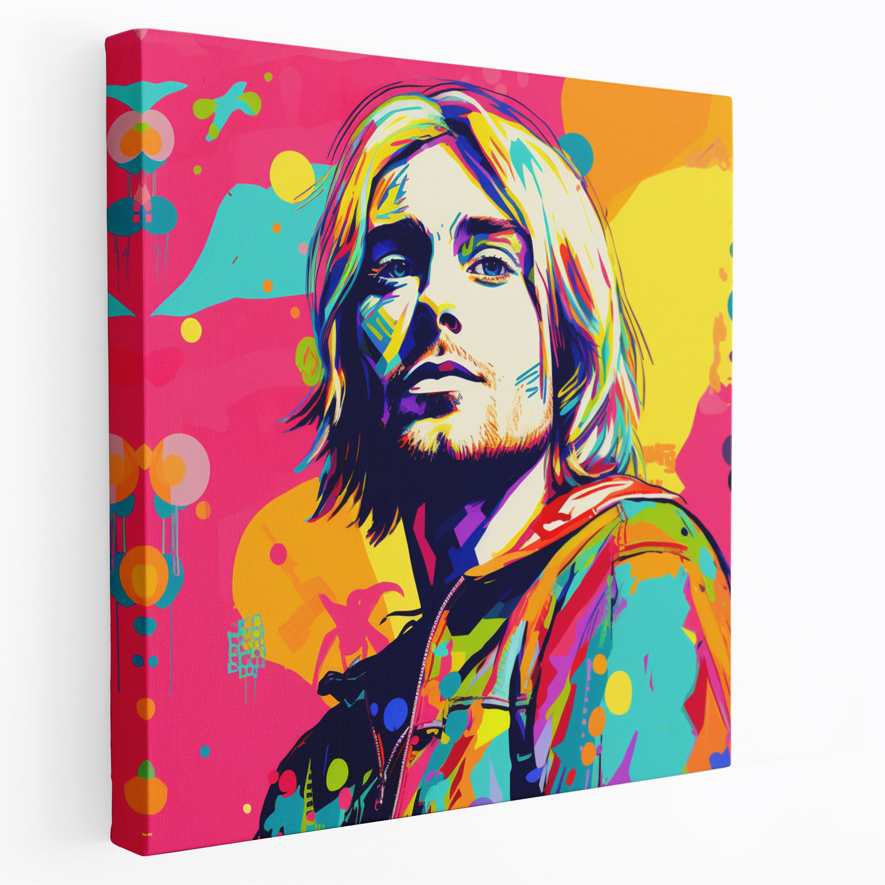 Kurt Cobain Wall Decoration - Pop Art Canvas Print - Kurt Cobain, Vibrant Colors, Home Decoration, Dynamic Touch