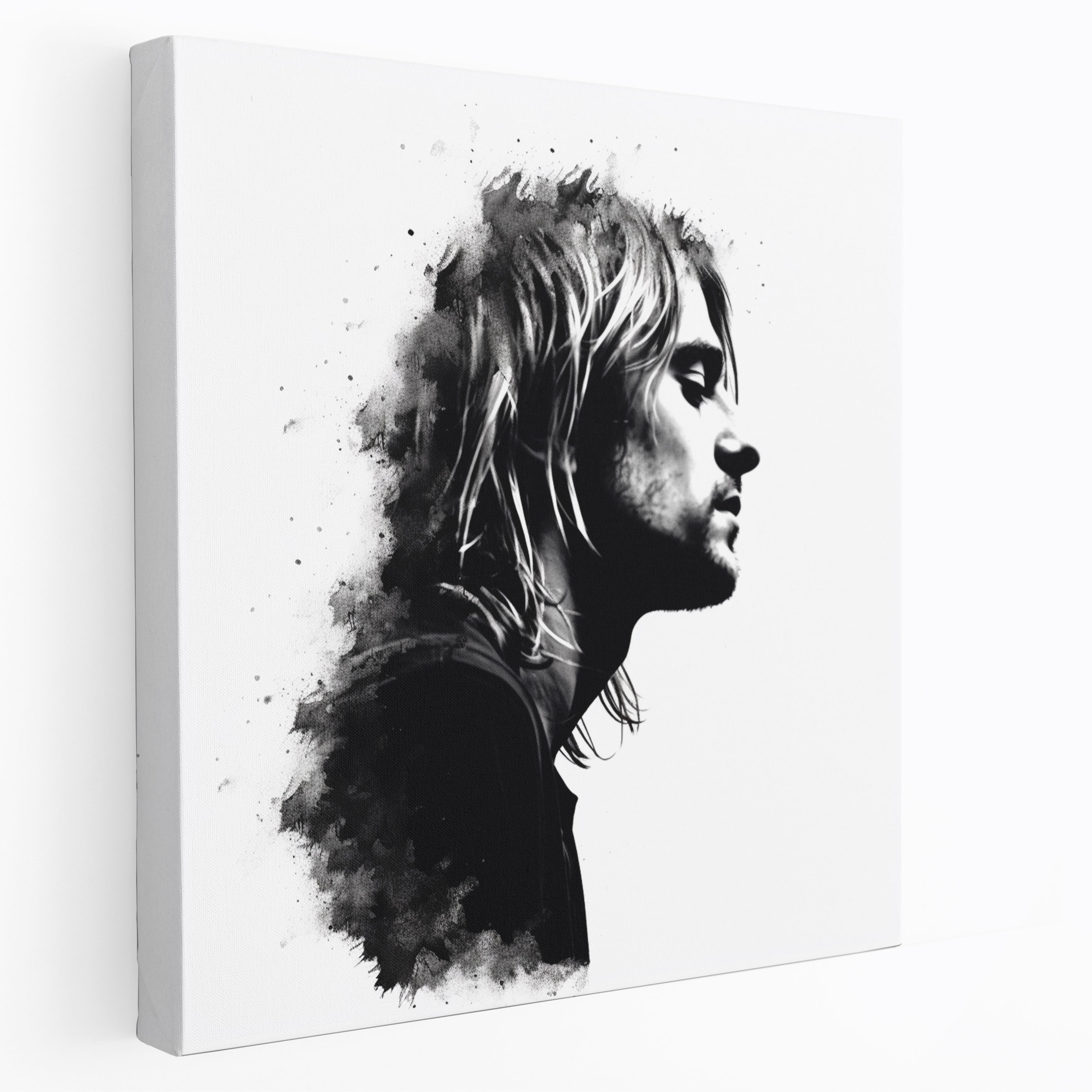 Kurt Cobain Canvas Print - Minimalist Silhouette Wall Art - Kurt Cobain, Wall Art, Minimalist Silhouette, Minimalist Decor