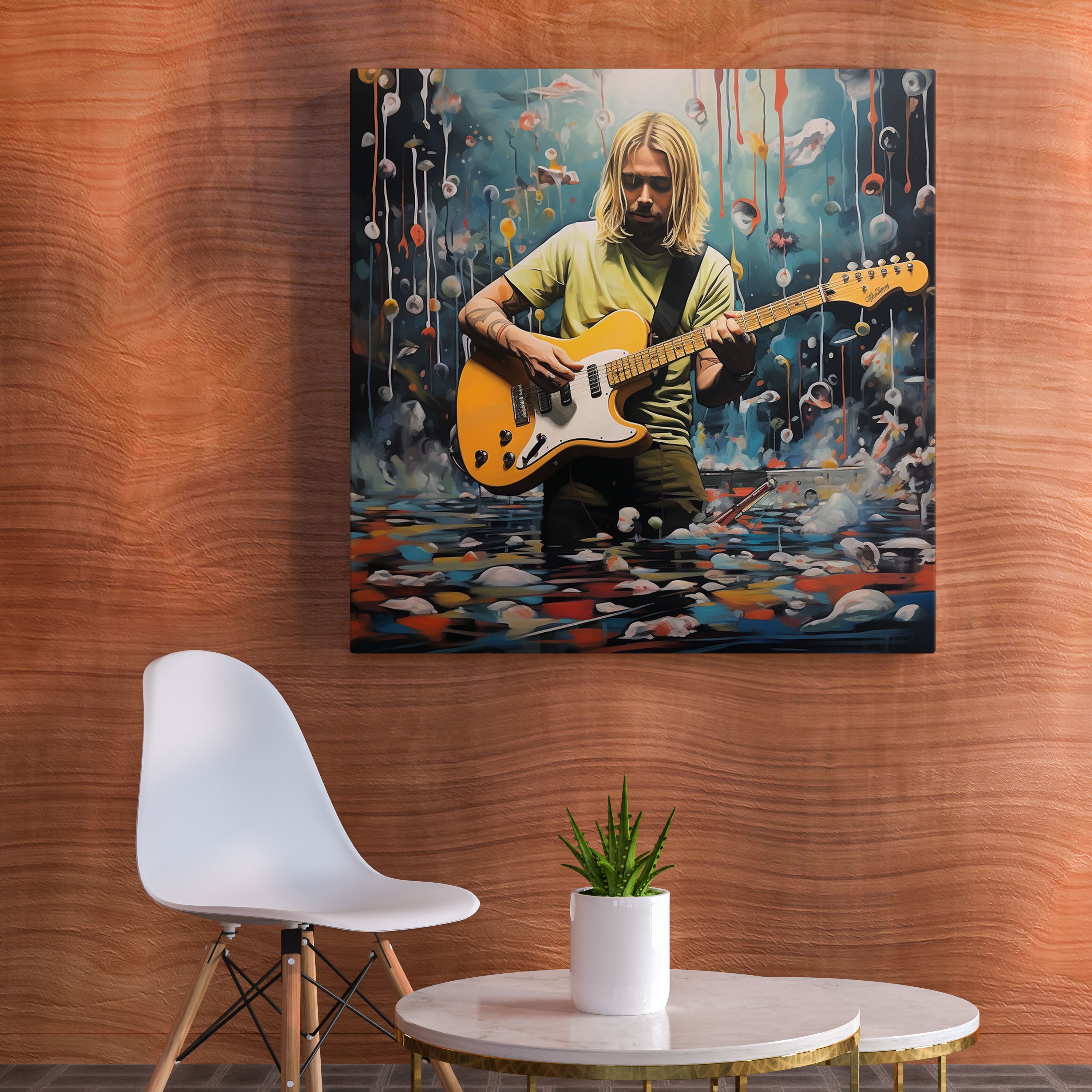 Kurt Cobain Wall Decoration - Surrealistic Canvas Print - Kurt Cobain, Surrealistic Landscape, Kurt Cobain, Touch Of Fantasy