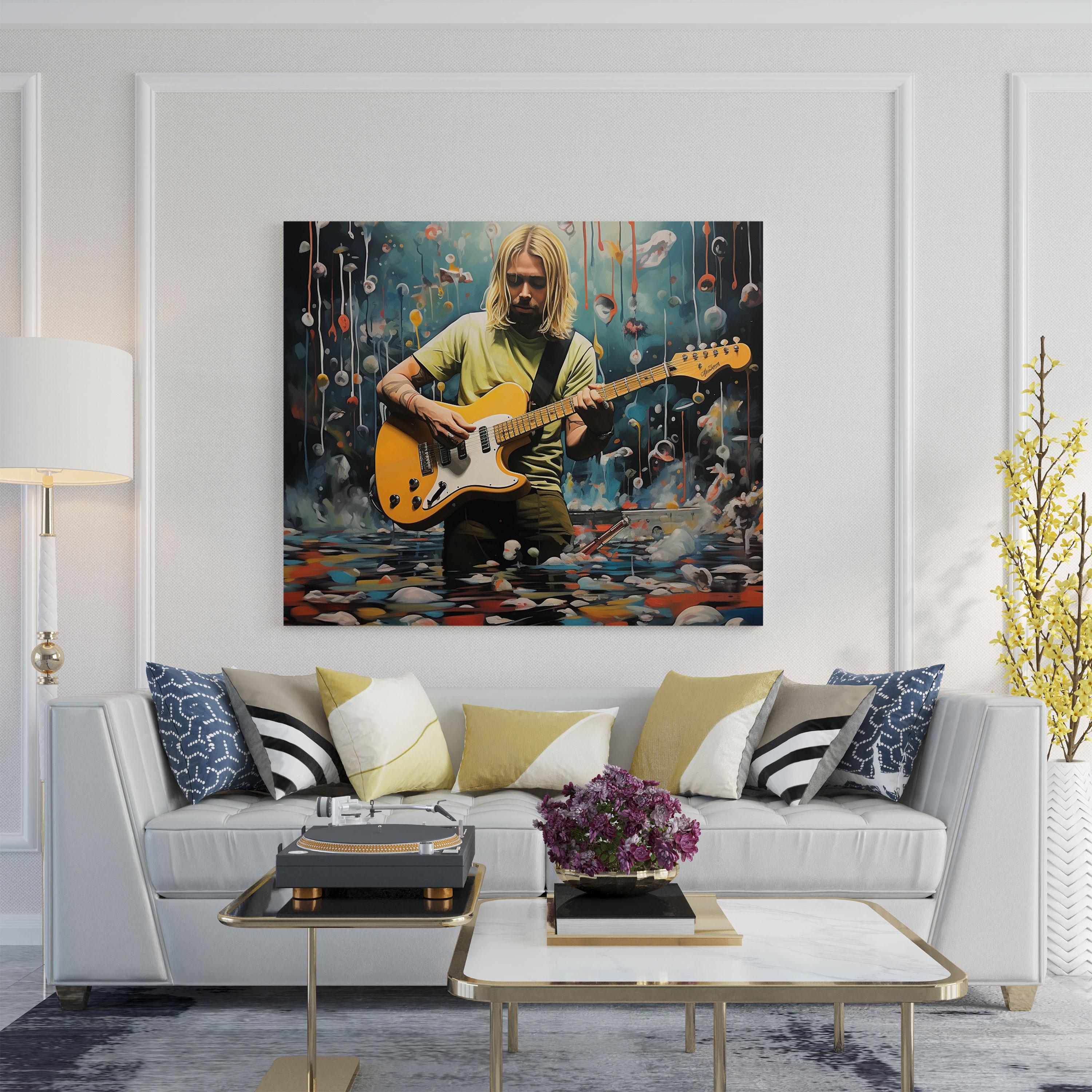 Kurt Cobain Wall Decoration - Surrealistic Canvas Print - Kurt Cobain, Surrealistic Landscape, Kurt Cobain, Touch Of Fantasy