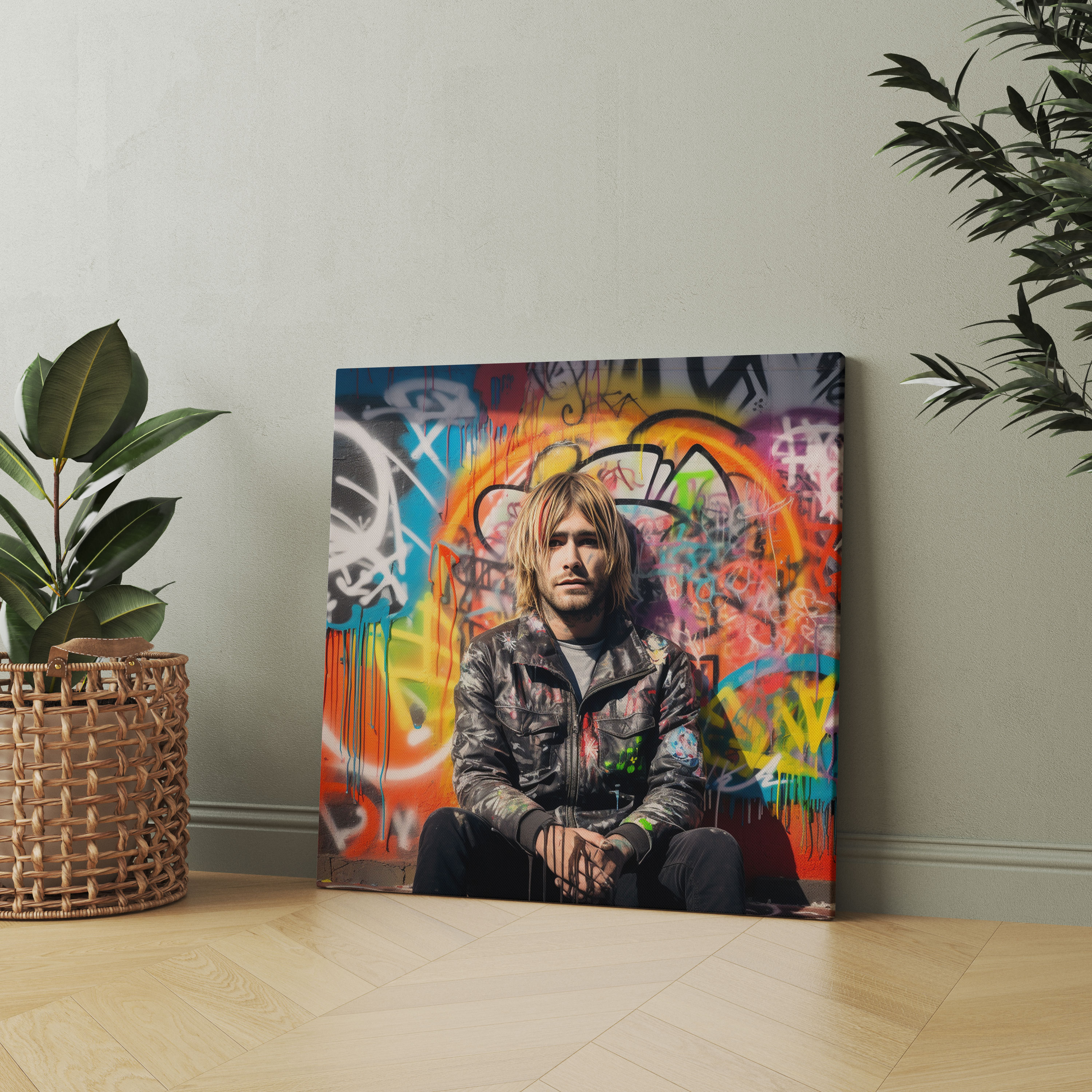 Kurt Cobain Canvas Print - Mural-Inspired Wall Art - Kurt Cobain, Wall Art, Bold Statement, Street Art