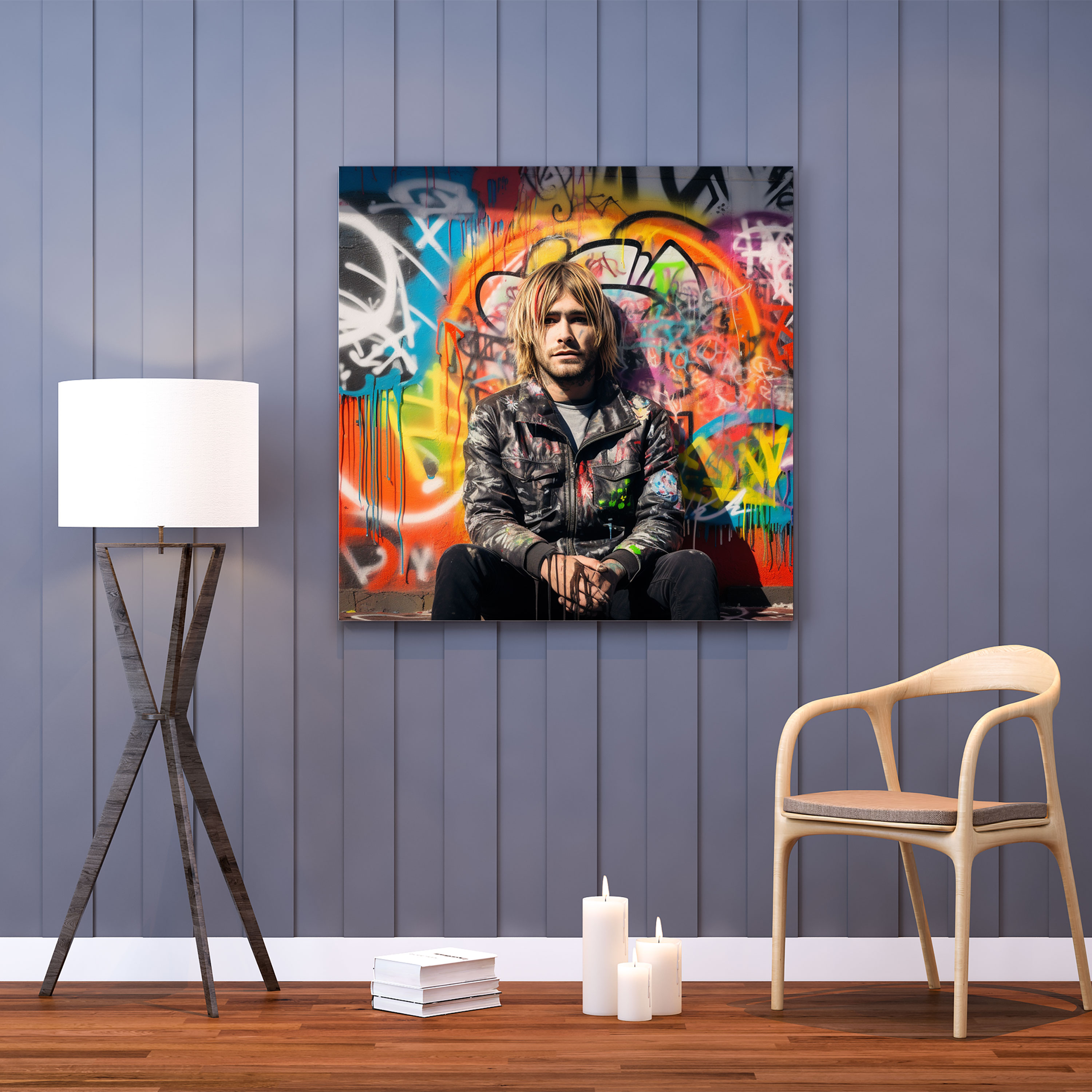 Kurt Cobain Canvas Print - Mural-Inspired Wall Art - Kurt Cobain, Wall Art, Bold Statement, Street Art