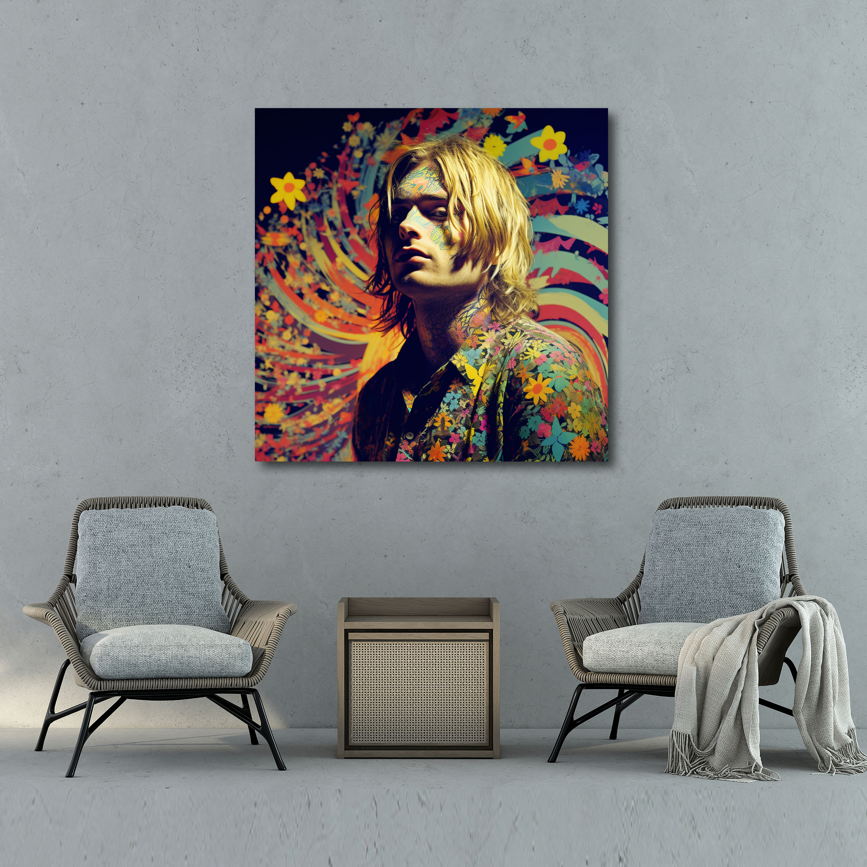 Kurt Cobain Wall Decoration - Iconic Album Cover Canvas Print - Kurt Cobain, Legendary Album Covers, Kurt Cobain, Canvas Wall Art