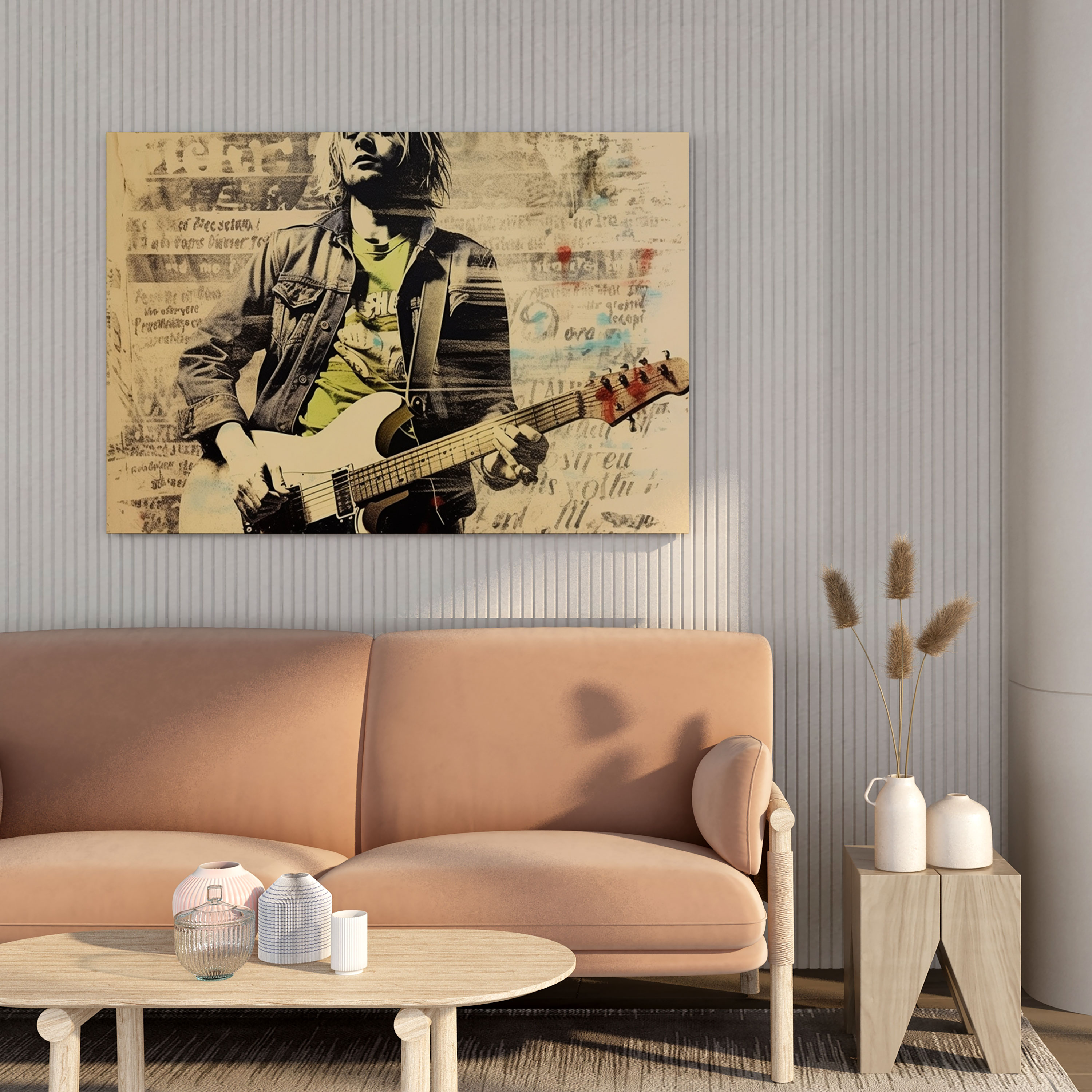 Kurt Cobain Canvas Print - Vintage Concert Poster Wall Art - Kurt Cobain, Wall Decoration, Distressed Retro Look, Home Decoration