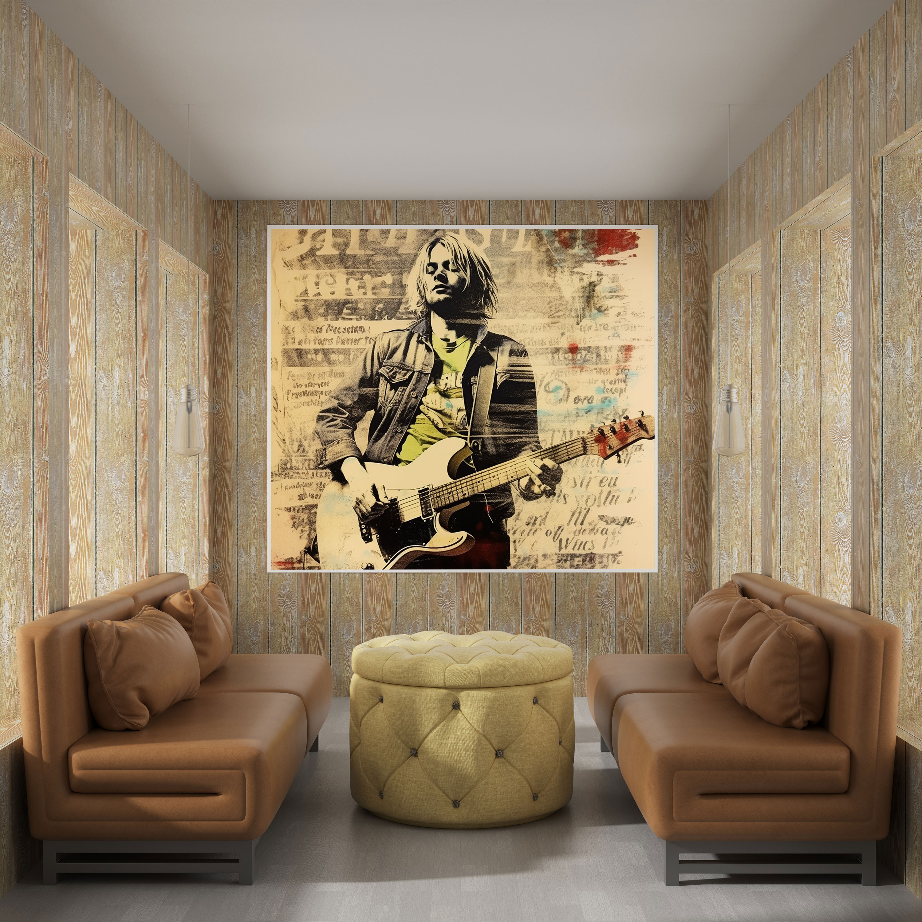 Kurt Cobain Canvas Print - Vintage Concert Poster Wall Art - Kurt Cobain, Wall Decoration, Distressed Retro Look, Home Decoration