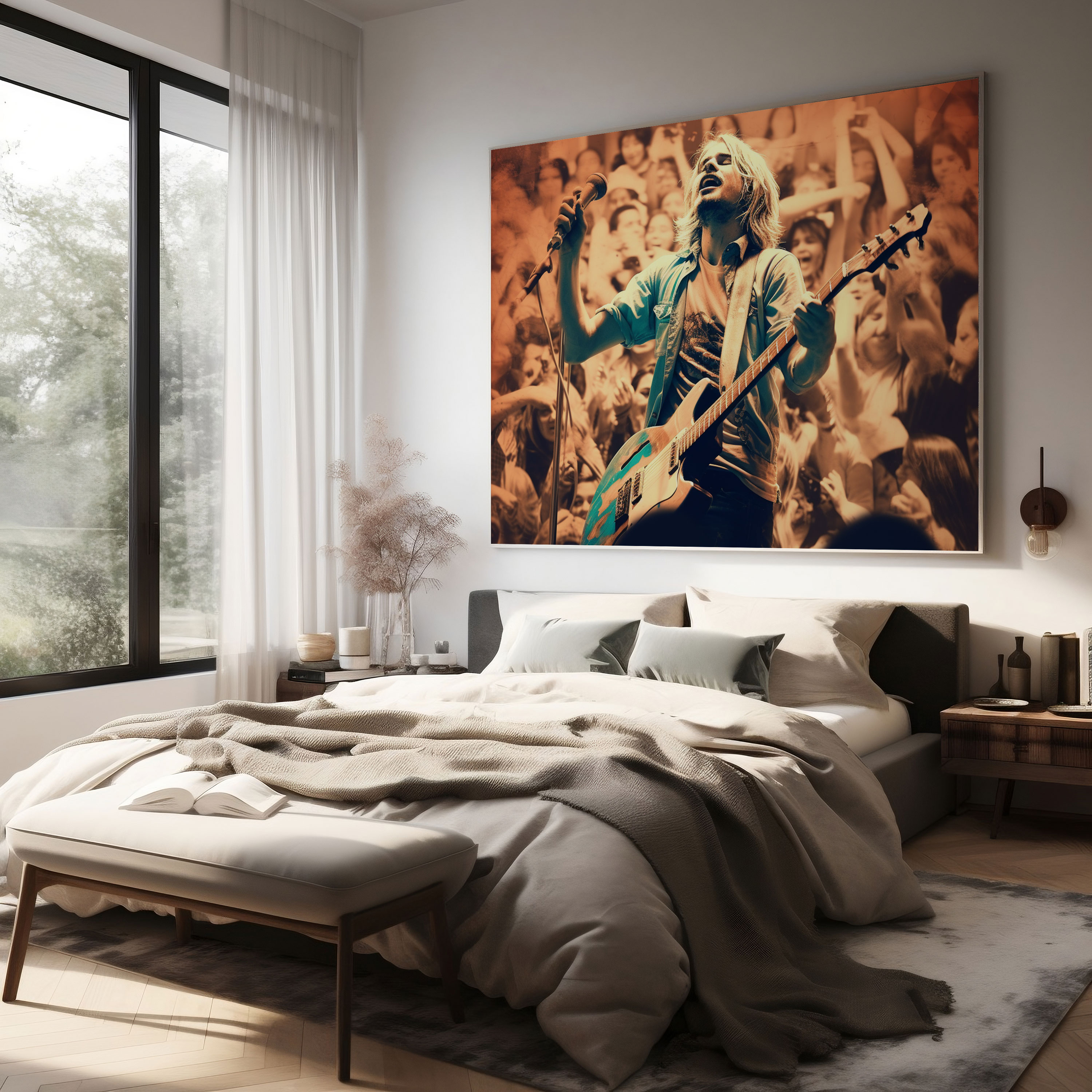 Kurt Cobain Canvas Print - Grunge Style Wall Art - Kurt Cobain, Canvas Print, Kurt Cobain, Rock And Roll