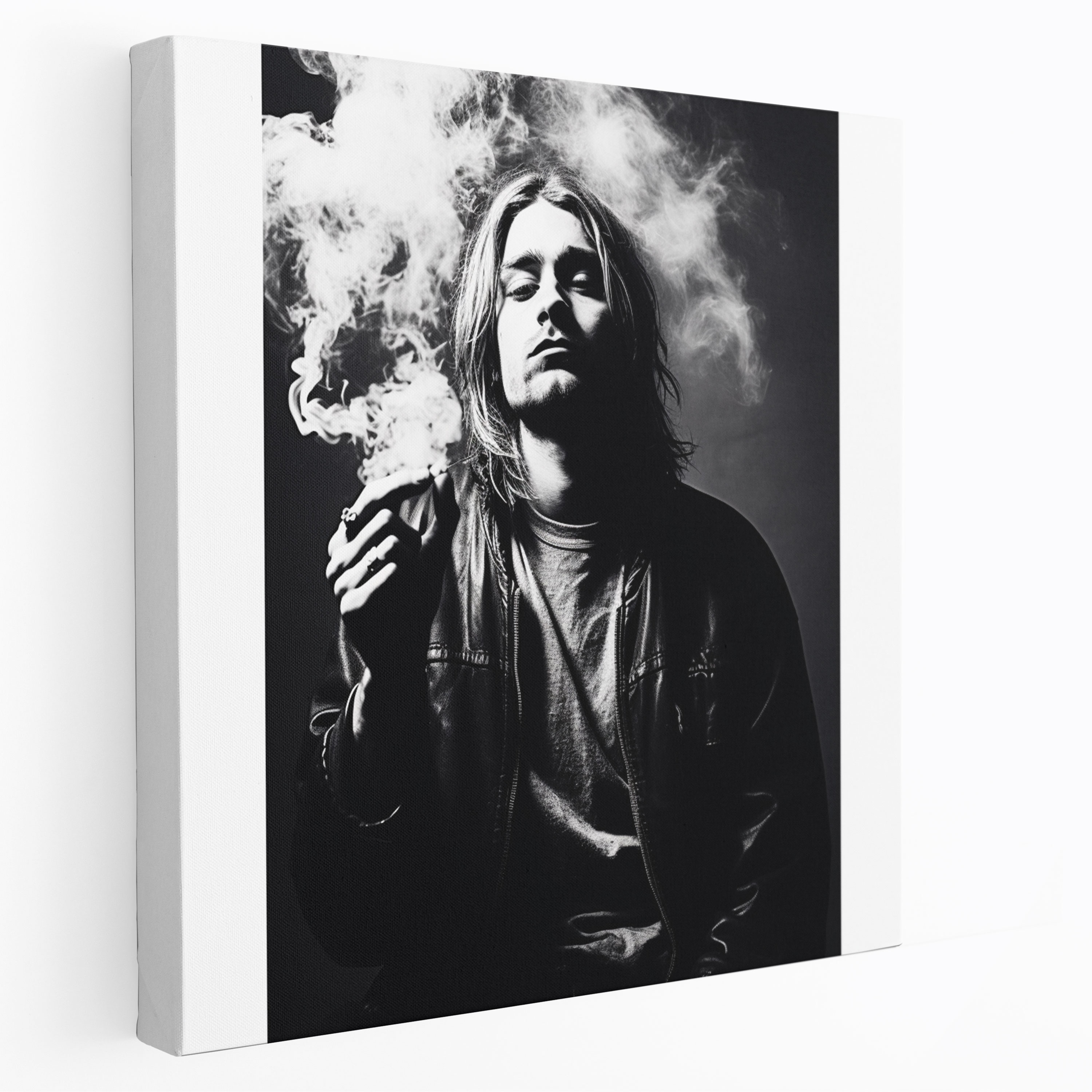 Kurt Cobain Canvas Print - Vintage-Inspired Wall Art - Kurt Cobain, Wall Decoration, Black And White, Grunge Era