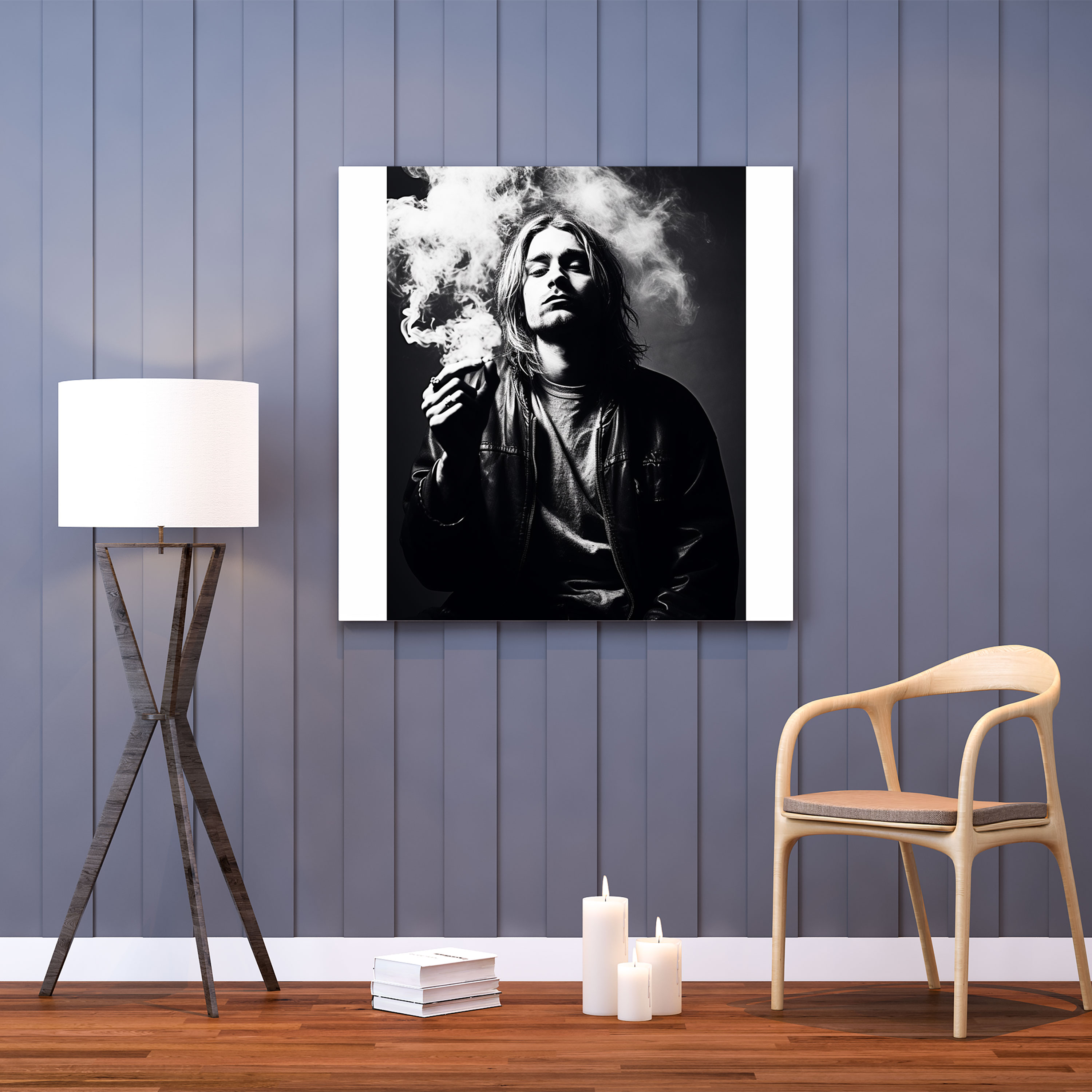 Kurt Cobain Canvas Print - Vintage-Inspired Wall Art - Kurt Cobain, Wall Decoration, Black And White, Grunge Era