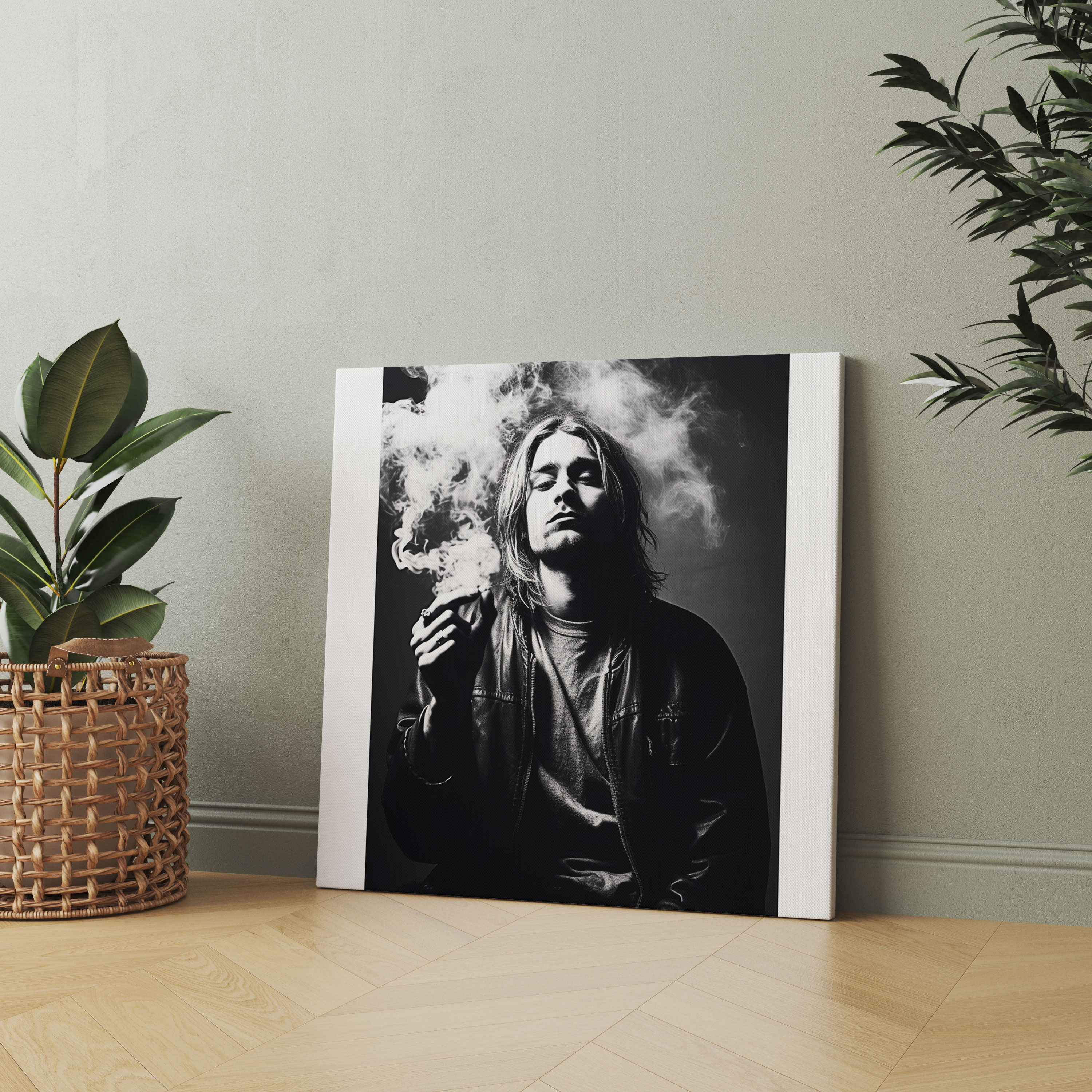 Kurt Cobain Canvas Print - Vintage-Inspired Wall Art - Kurt Cobain, Wall Decoration, Black And White, Grunge Era