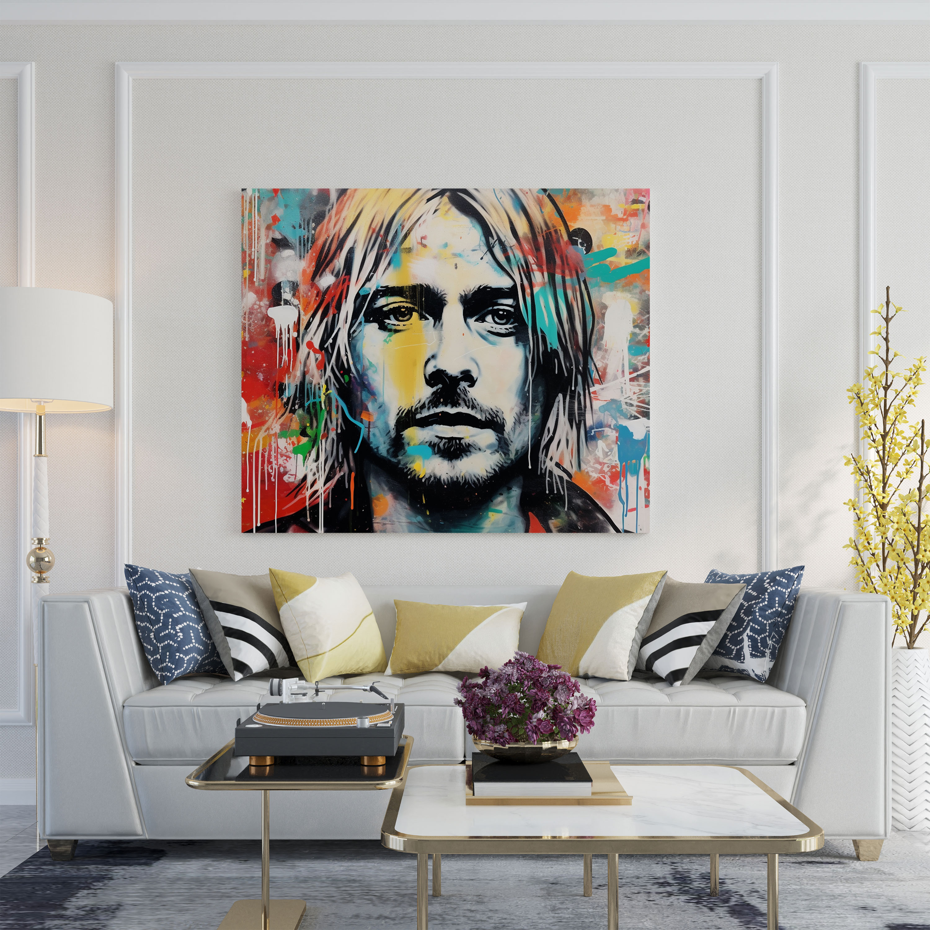 Kurt Cobain Canvas Print - Graffiti Style Wall Art - Kurt Cobain, Non-Conformist Spirit, Graffiti Style, Rebellious Image